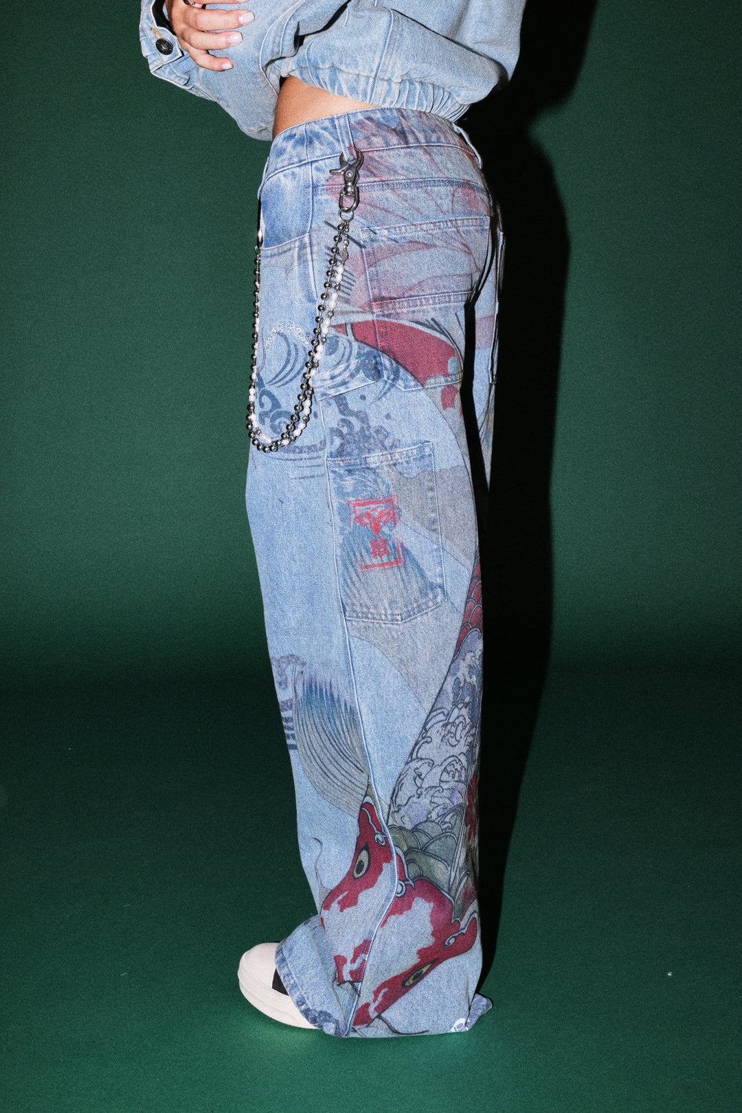 Darc Koi Wide Leg Carpenter Denim in Light Wash