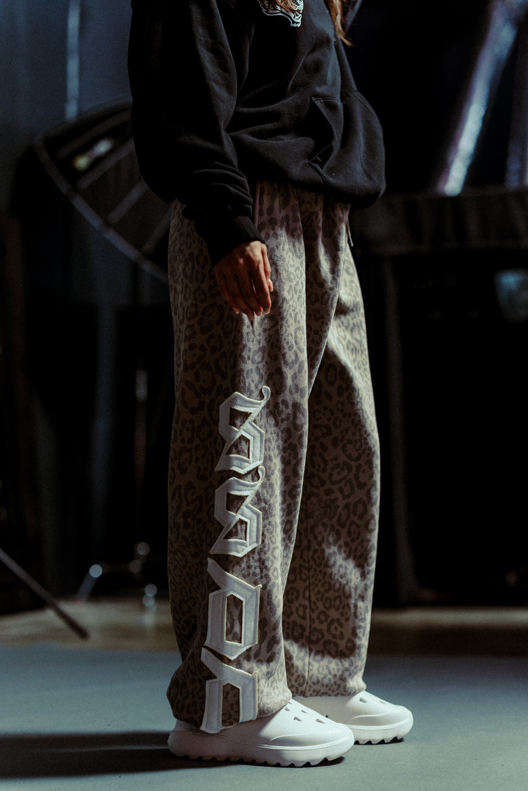 Our Mantra Lightweight Lounger Sweat Pants in Clay Leopard