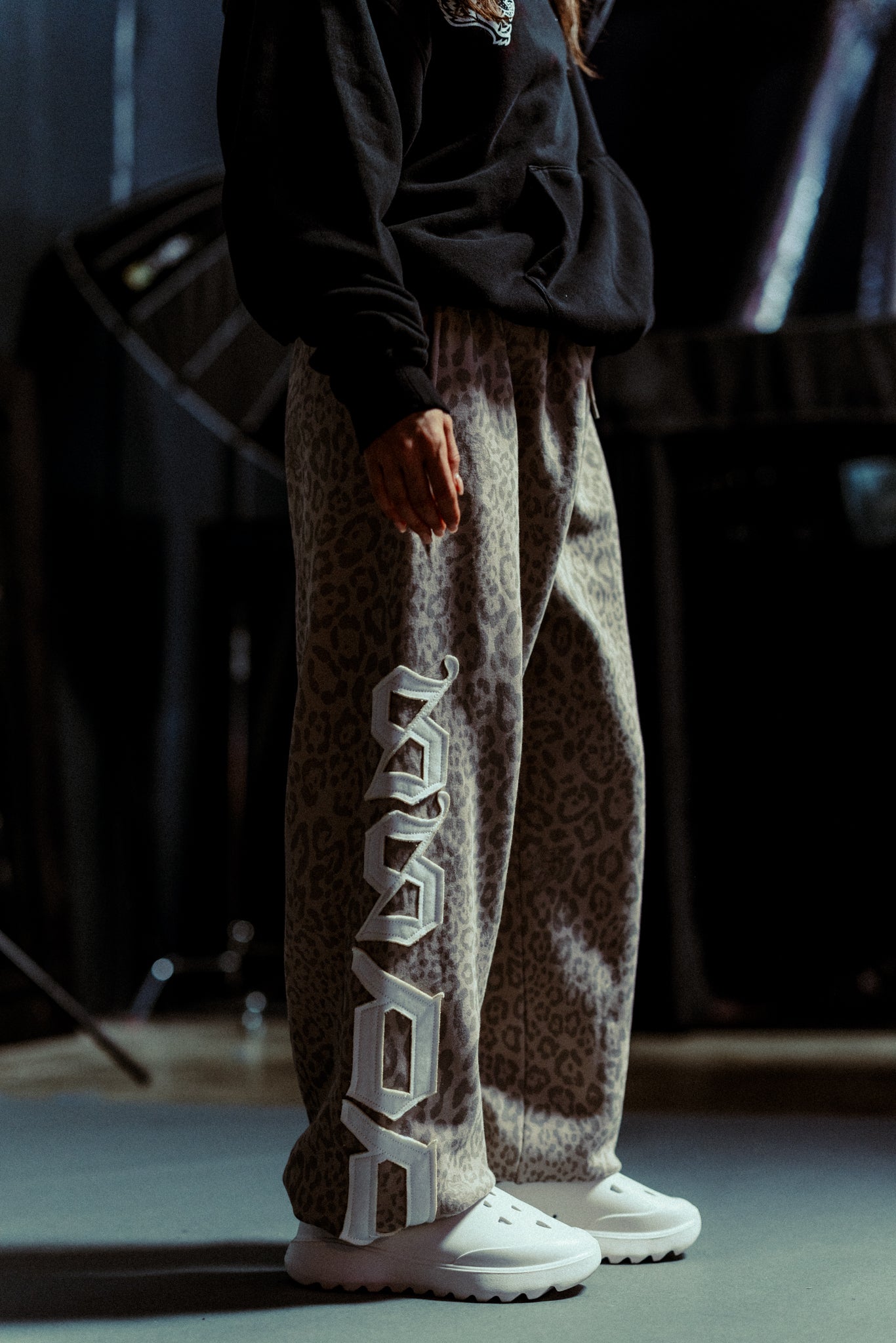 Our Mantra Lightweight Lounger Sweat Pants in Clay Leopard