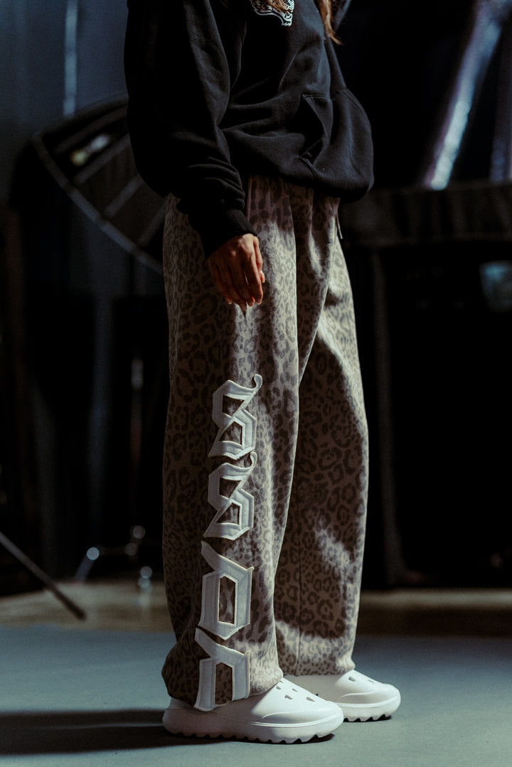 Our Mantra Lightweight Lounger Sweat Pants in Clay Leopard