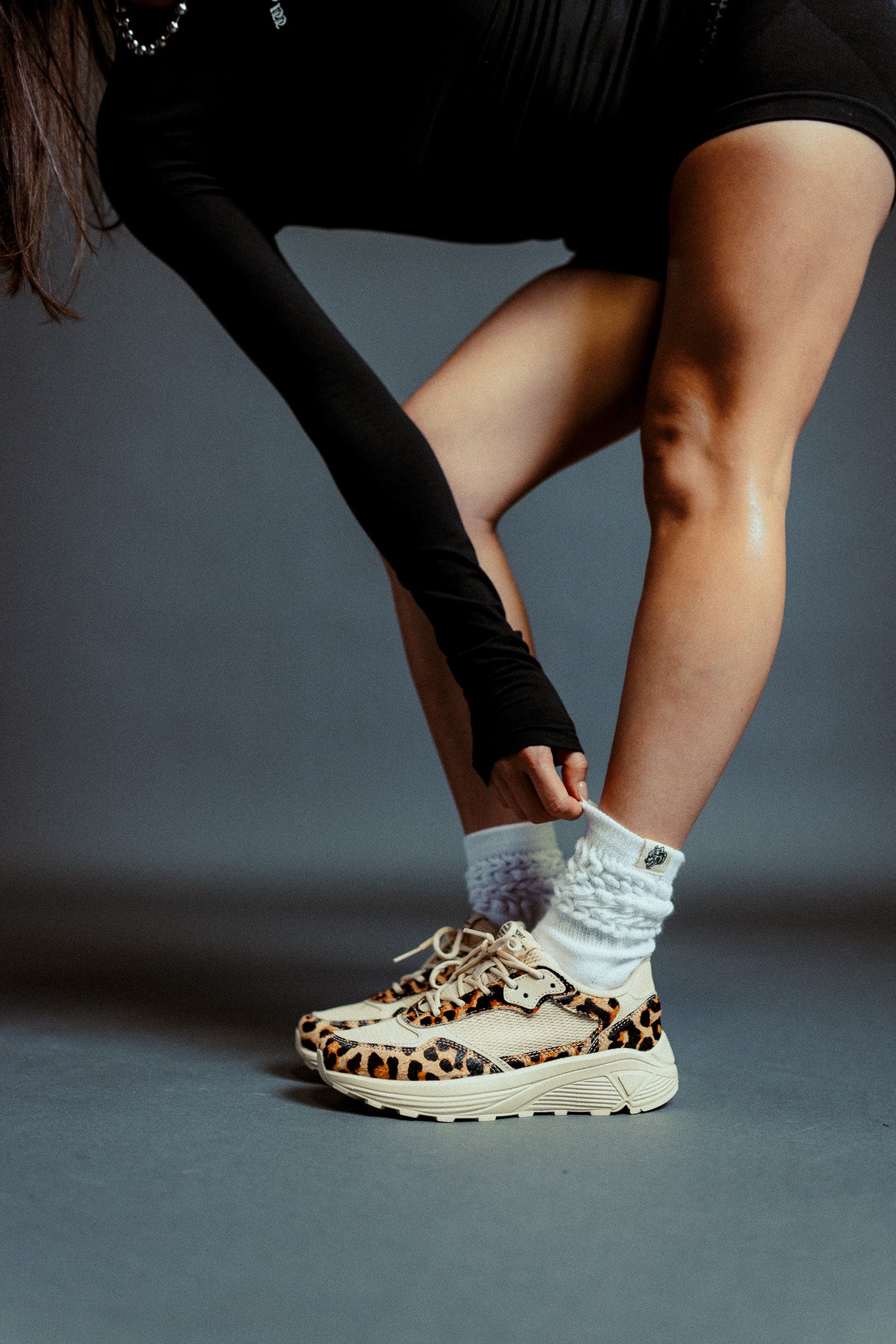 Run-1 Shoes in Clay Leopard/Cream