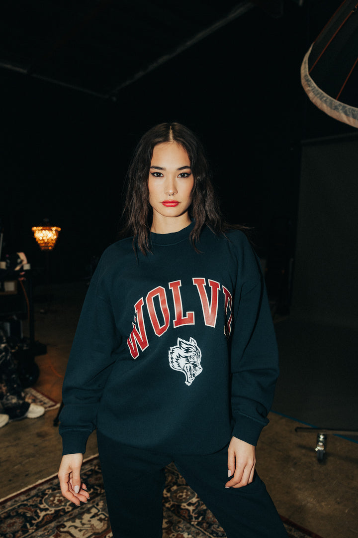 Loyalty London Unisex Crewneck in Navy/Maroon