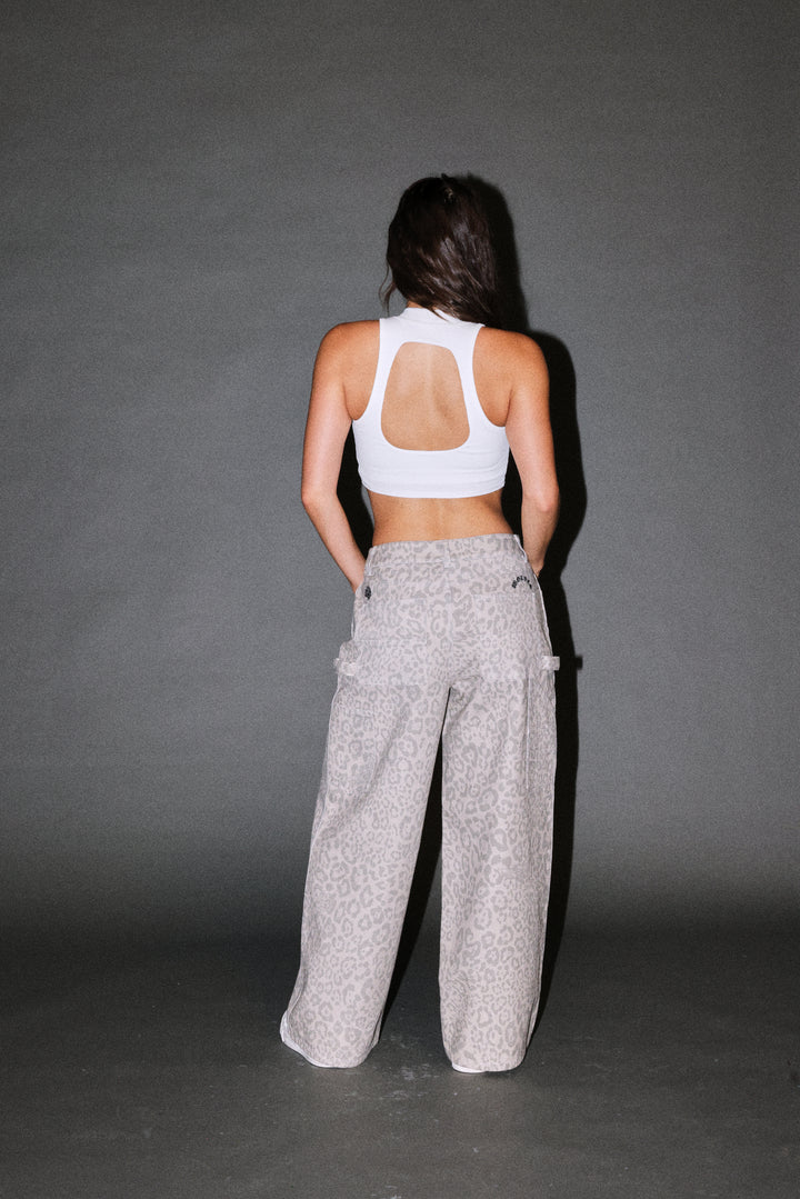 Chopper Romy Mockneck Ribbed Tank in White