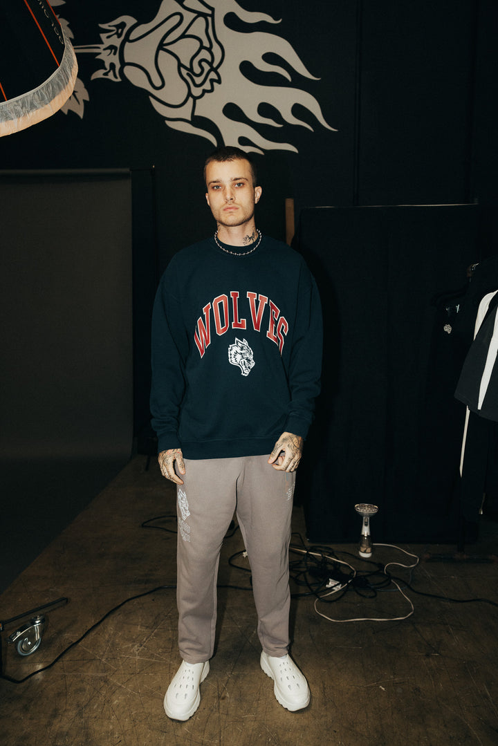Loyalty London Unisex Crewneck in Navy/Maroon