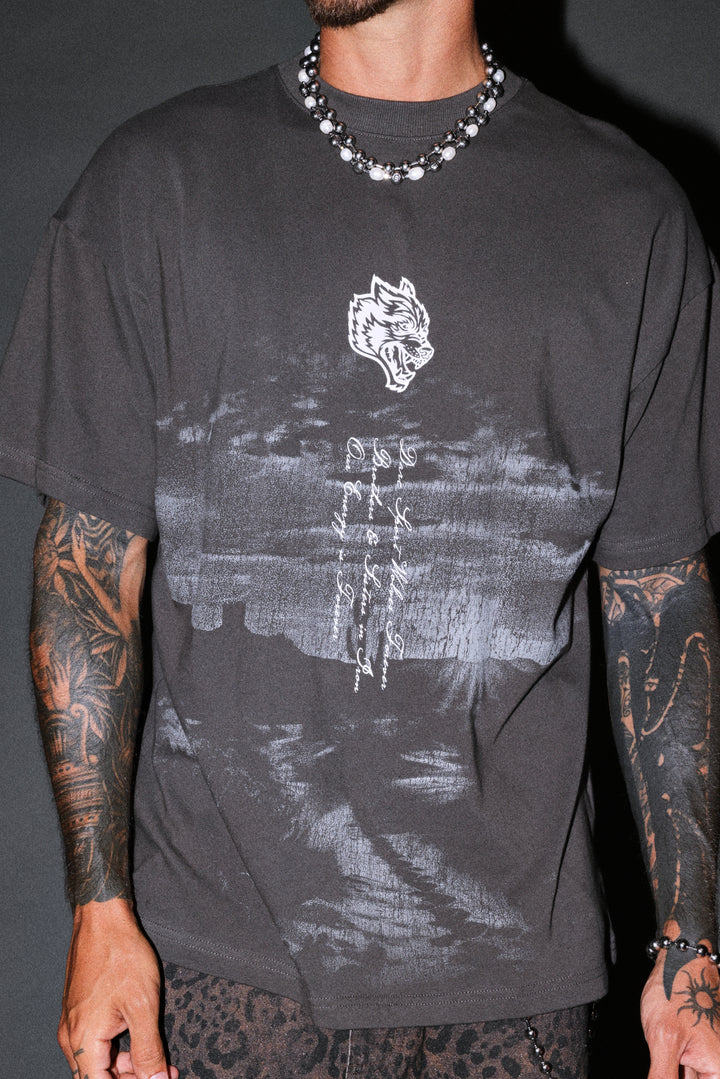Our Journey Premium Oversized Tee in Wolf Gray