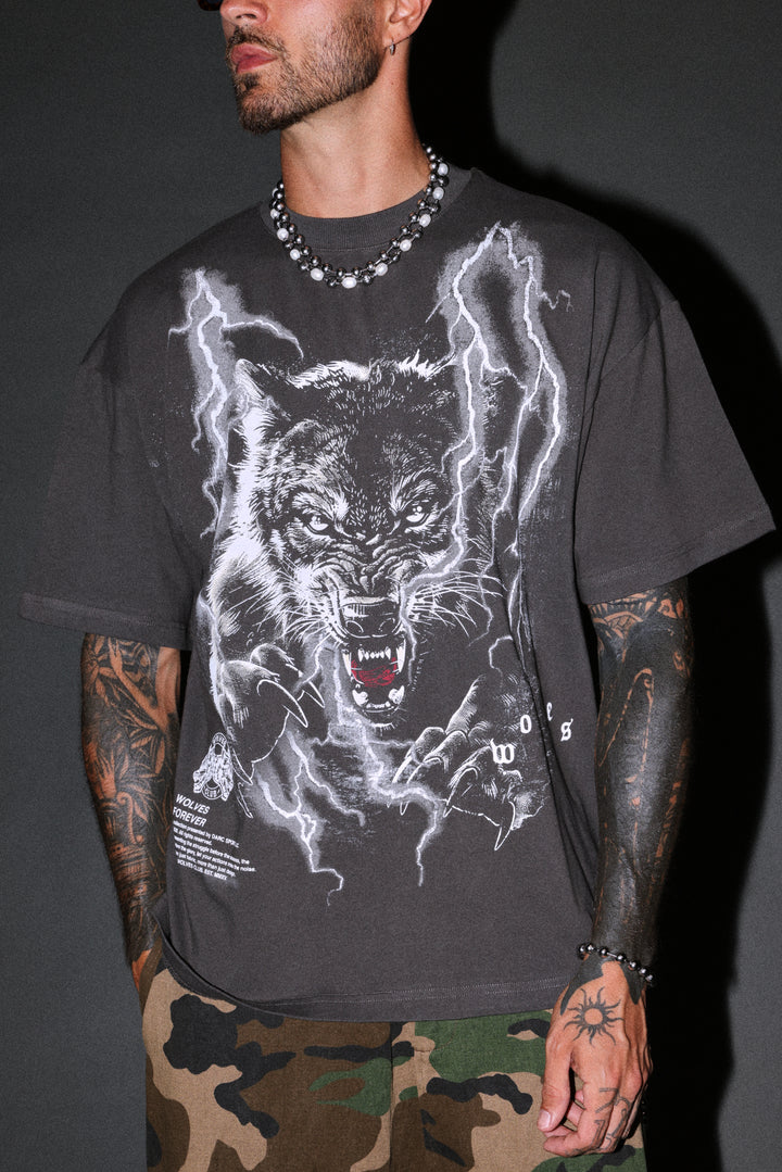 Trust Your Journey Premium Oversized Tee in Wolf Gray