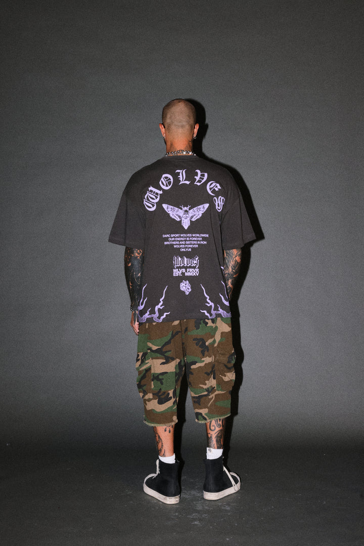 Wolves Never Back Down V2 Premium Oversized Tee in Wolf Gray