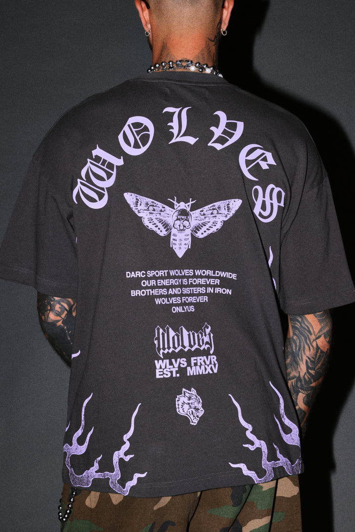 Wolves Never Back Down V2 Premium Oversized Tee in Wolf Gray