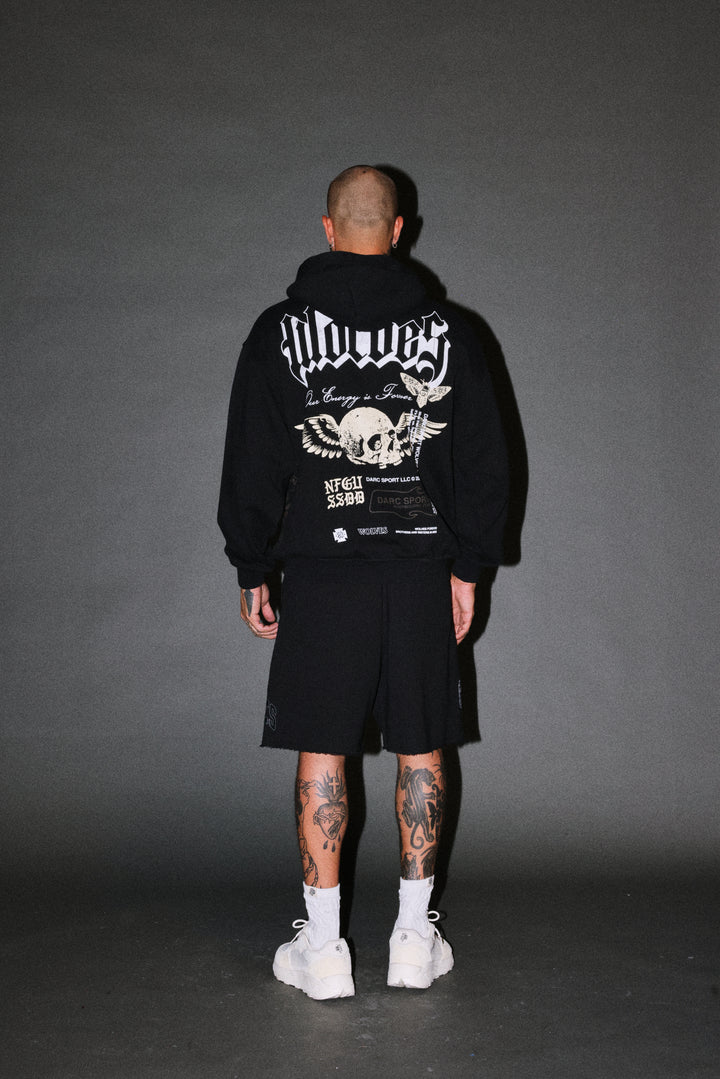 Free Will V2 Pierce Hoodie in Black