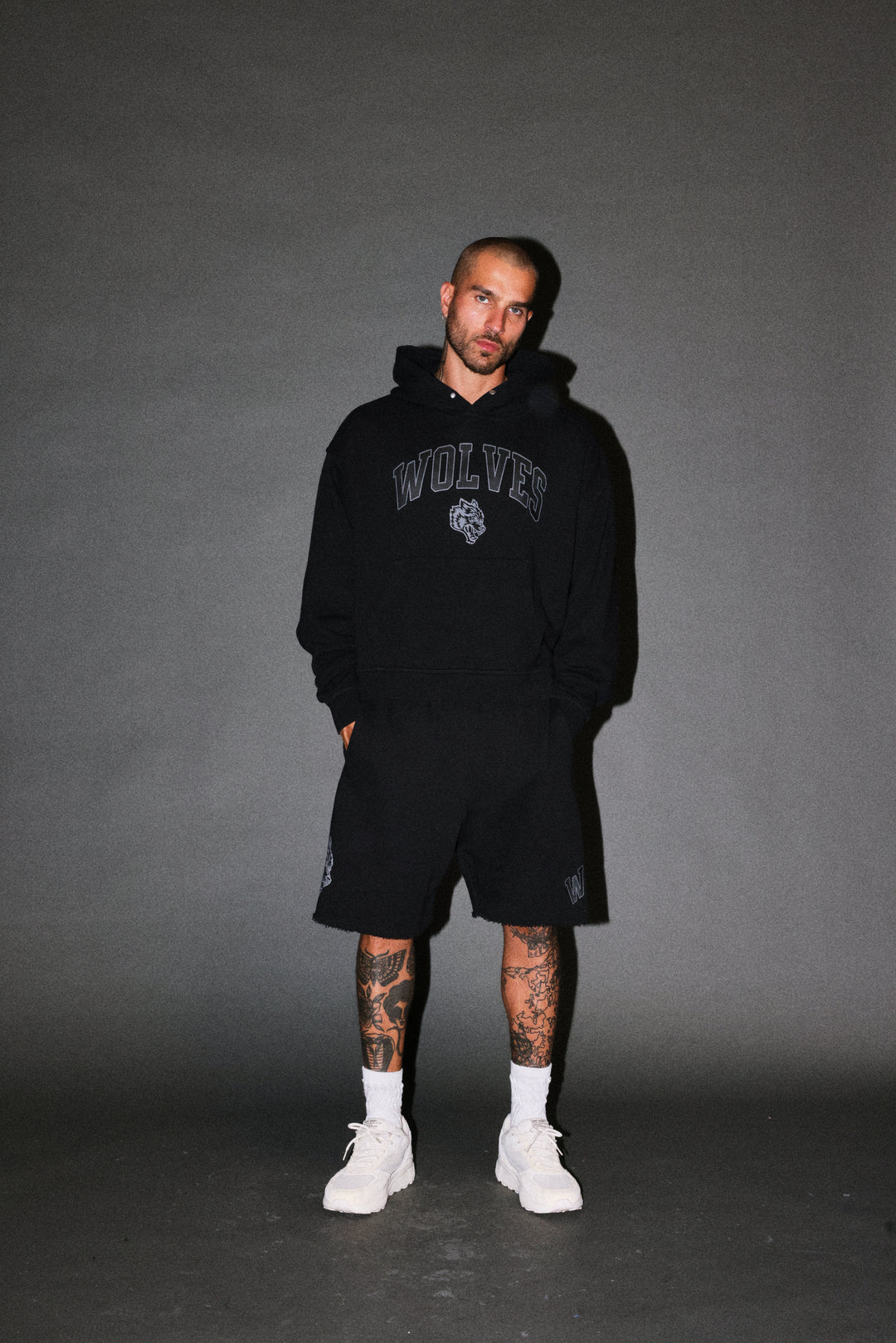 Loyalty Frvr Box Cut Pierce Hoodie in Black