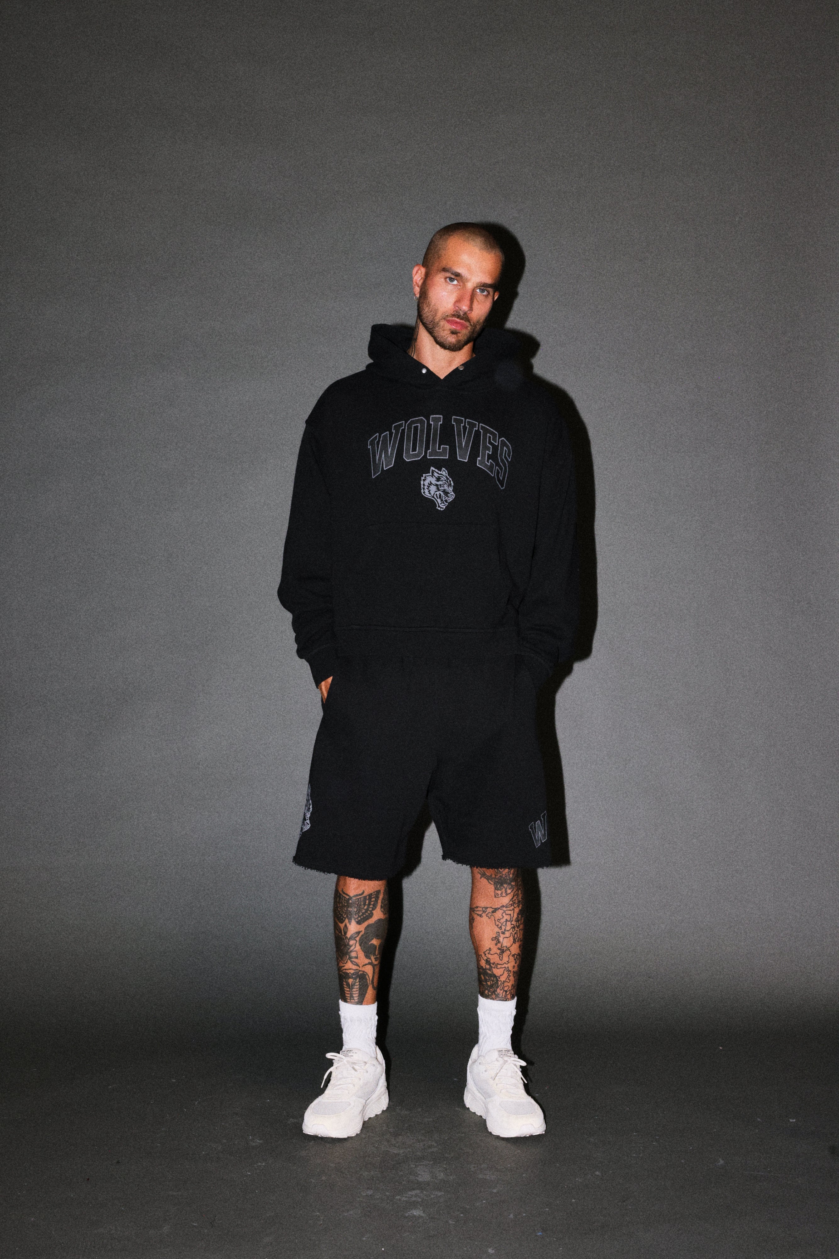 Loyalty Frvr Box Cut Pierce Hoodie in Black
