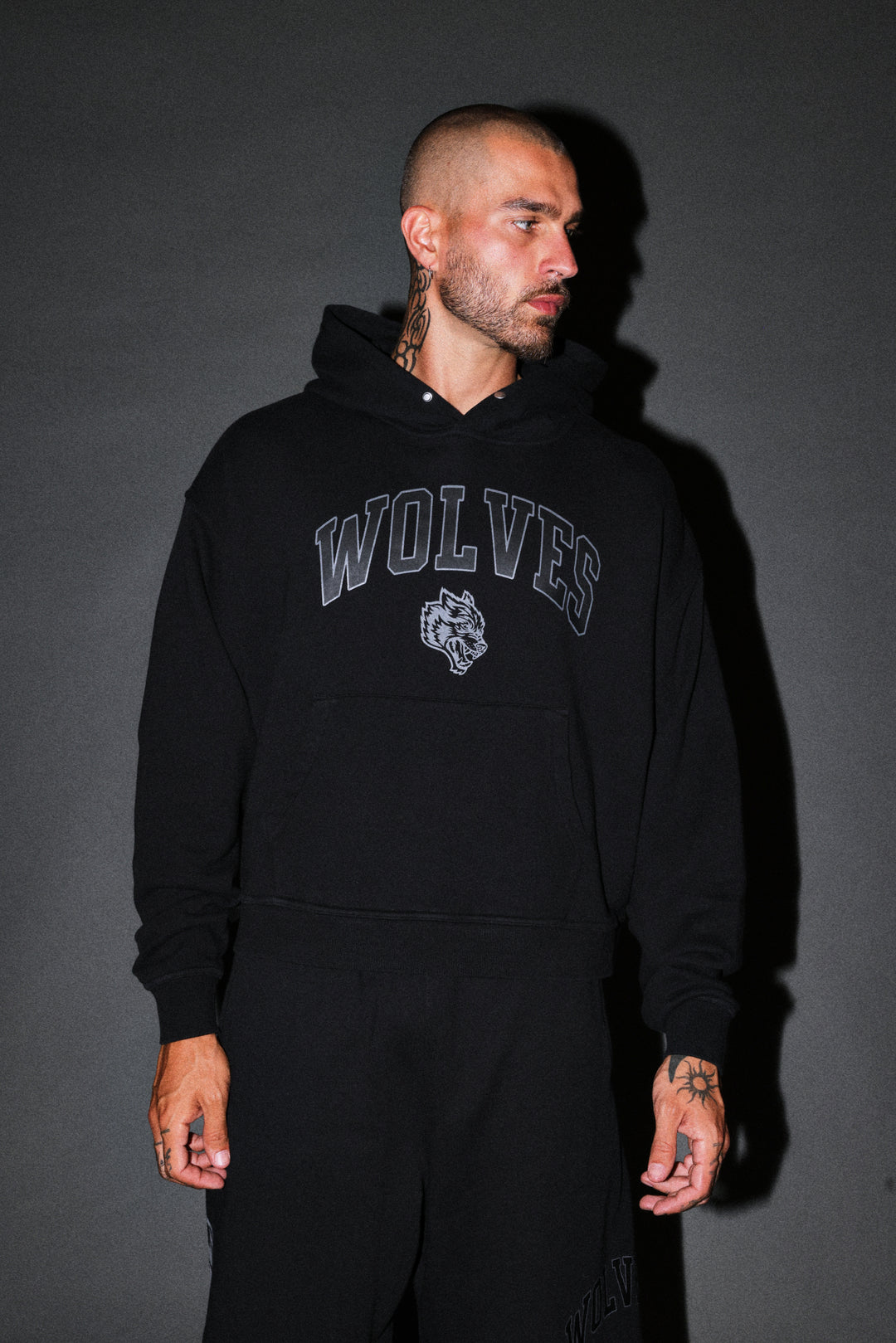 Loyalty Frvr Box Cut Pierce Hoodie in Black