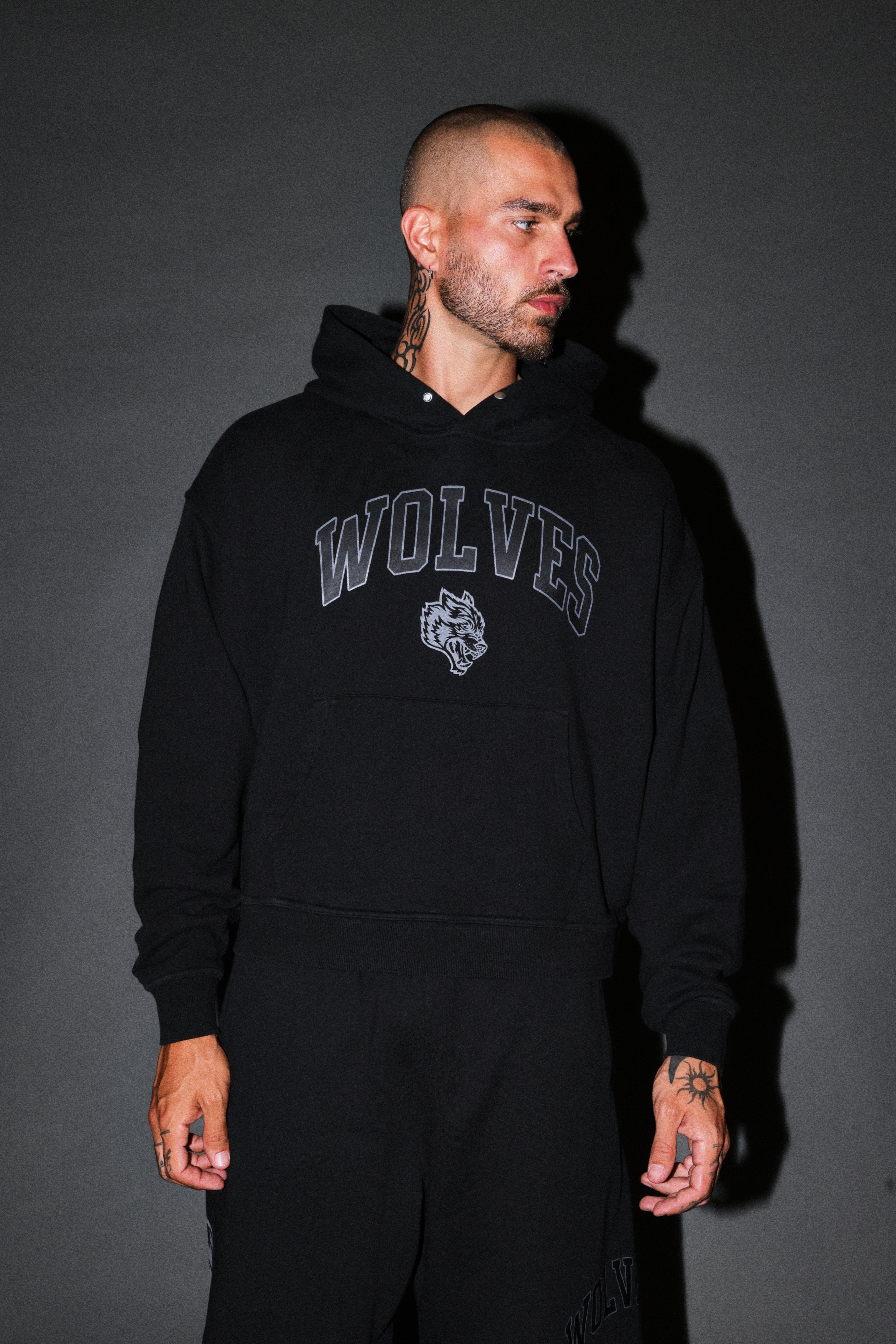 Loyalty Frvr Box Cut Pierce Hoodie in Black