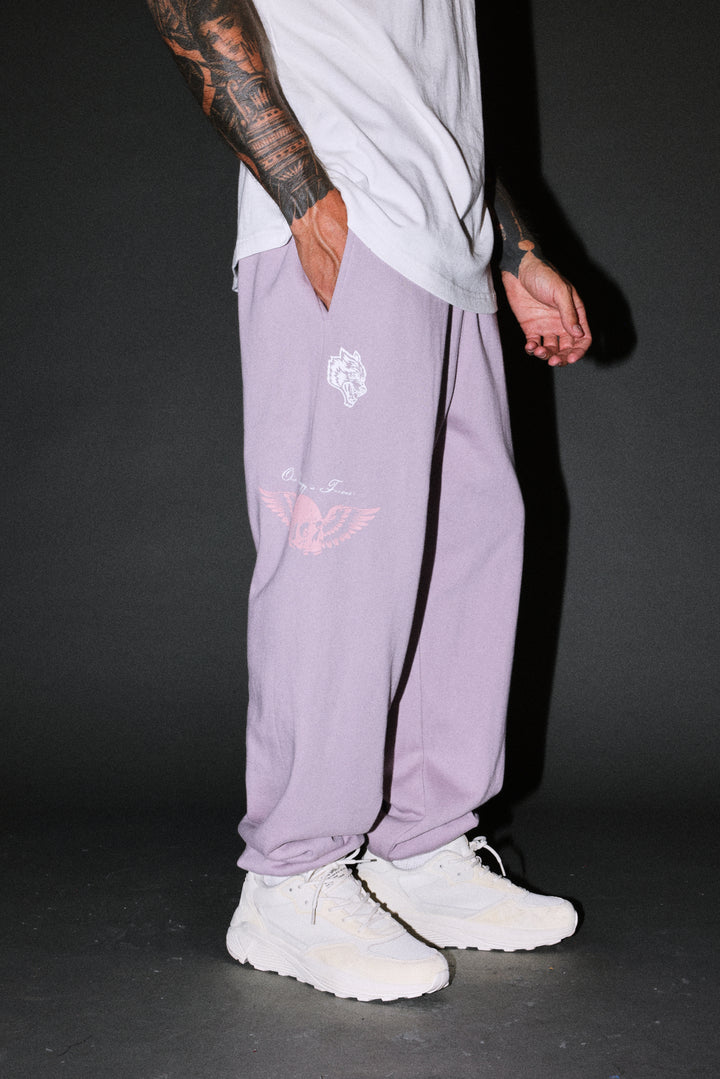 Free Will V2 Lightweight Lounger Sweat Pants in Purple Smoke