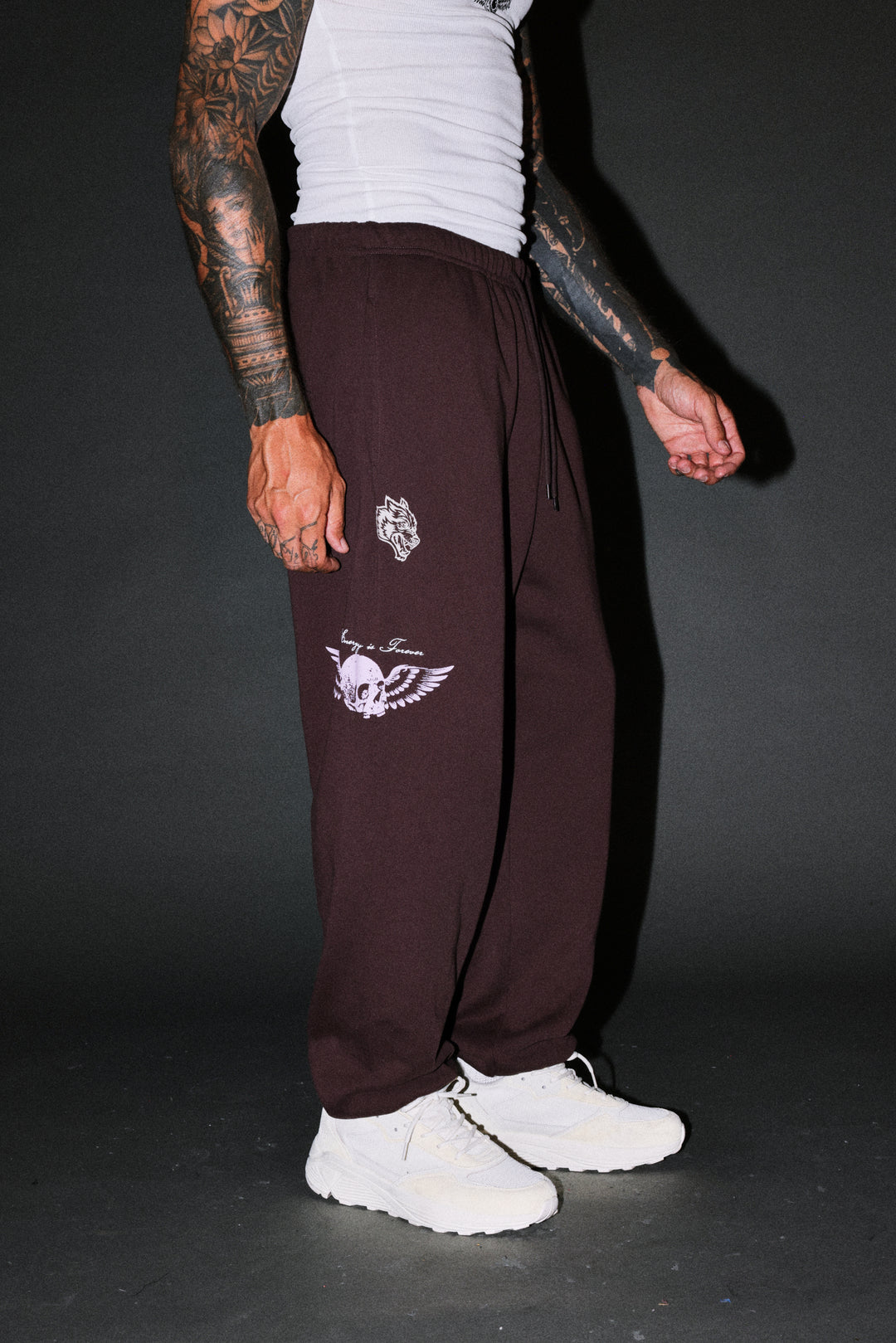 Free Will V2 Lightweight Lounger Sweat Pants in Darc Garnet