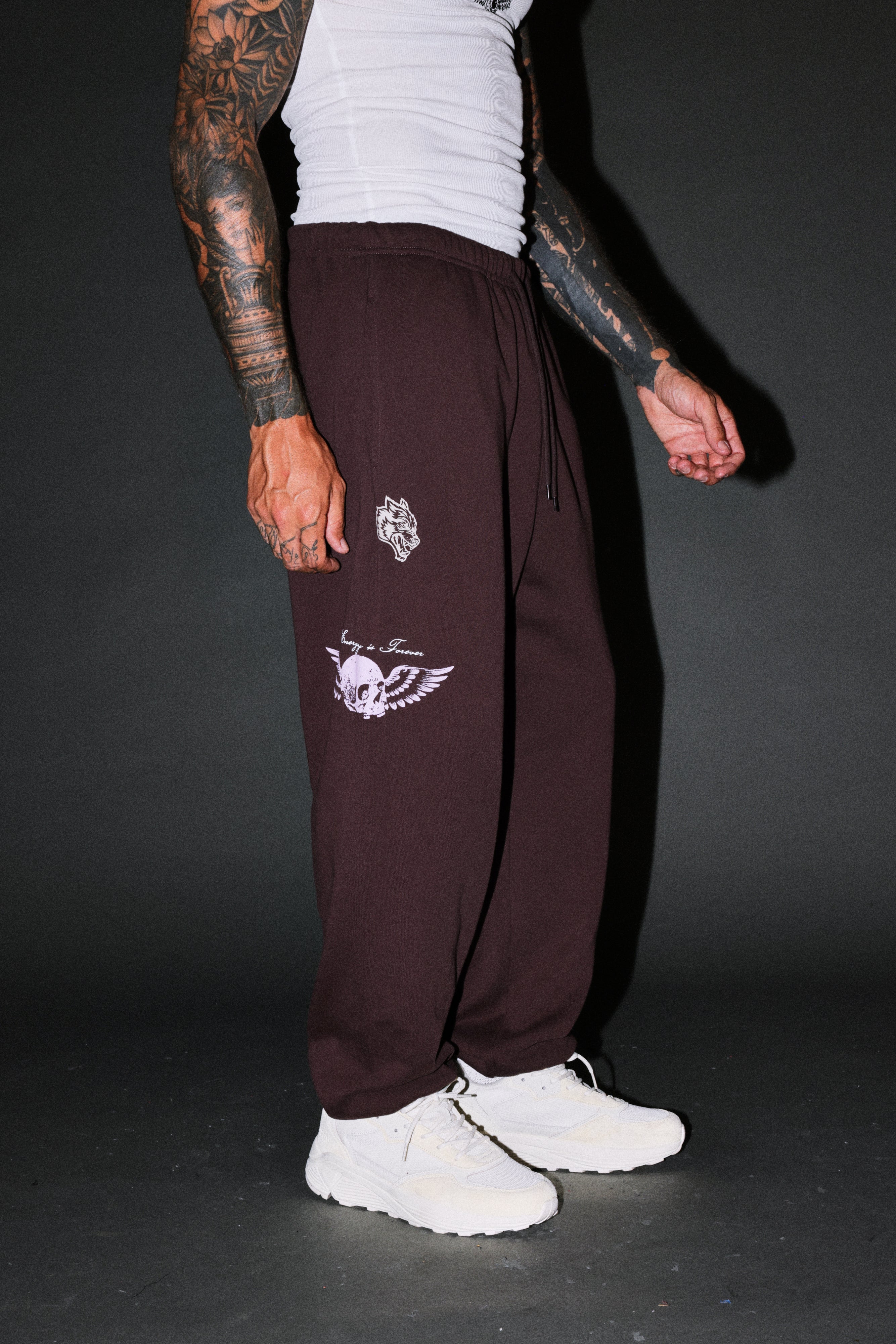 Free Will V2 Lightweight Lounger Sweat Pants in Darc Garnet