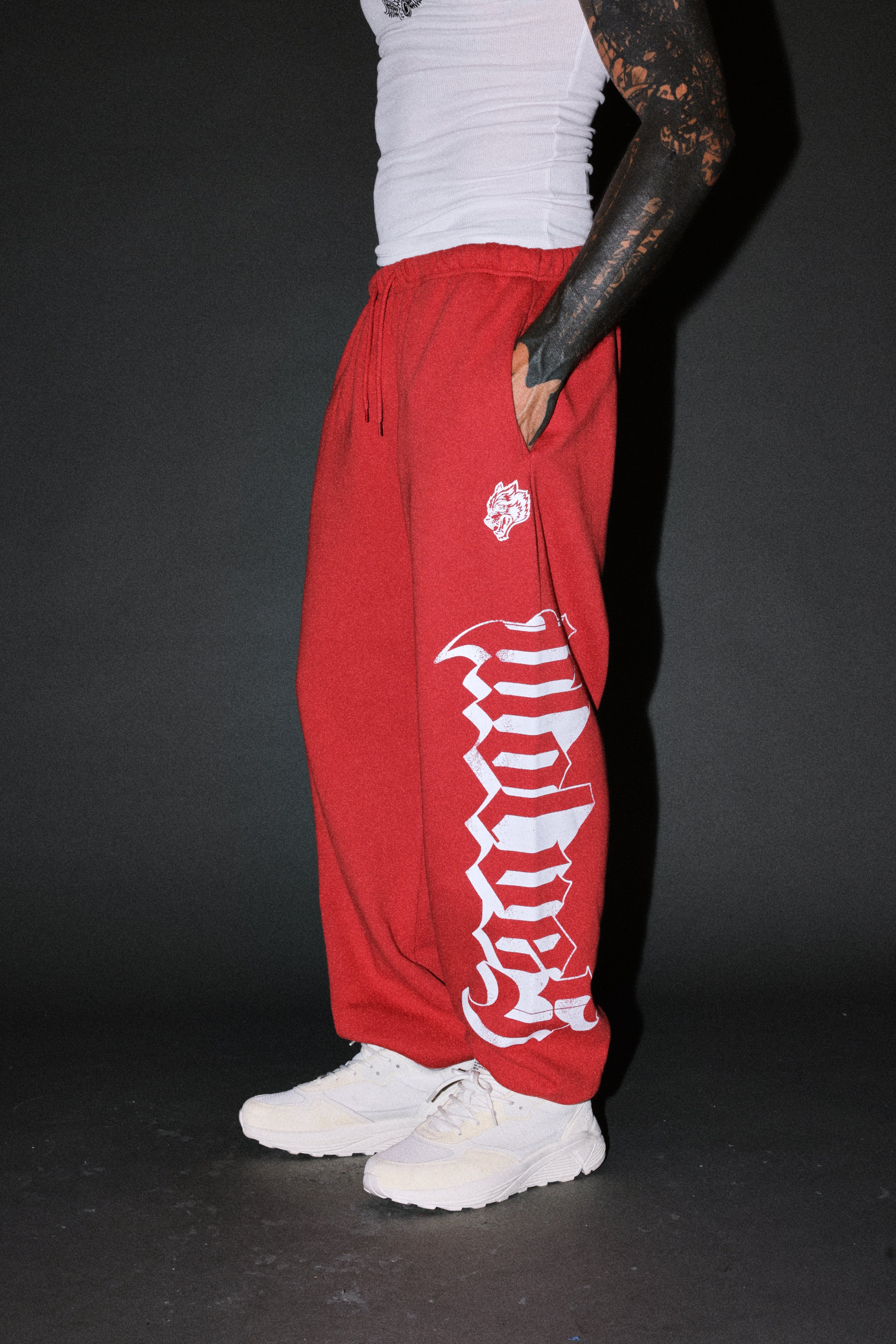 Free Will V2 Lightweight Lounger Sweat Pants in Roman Red