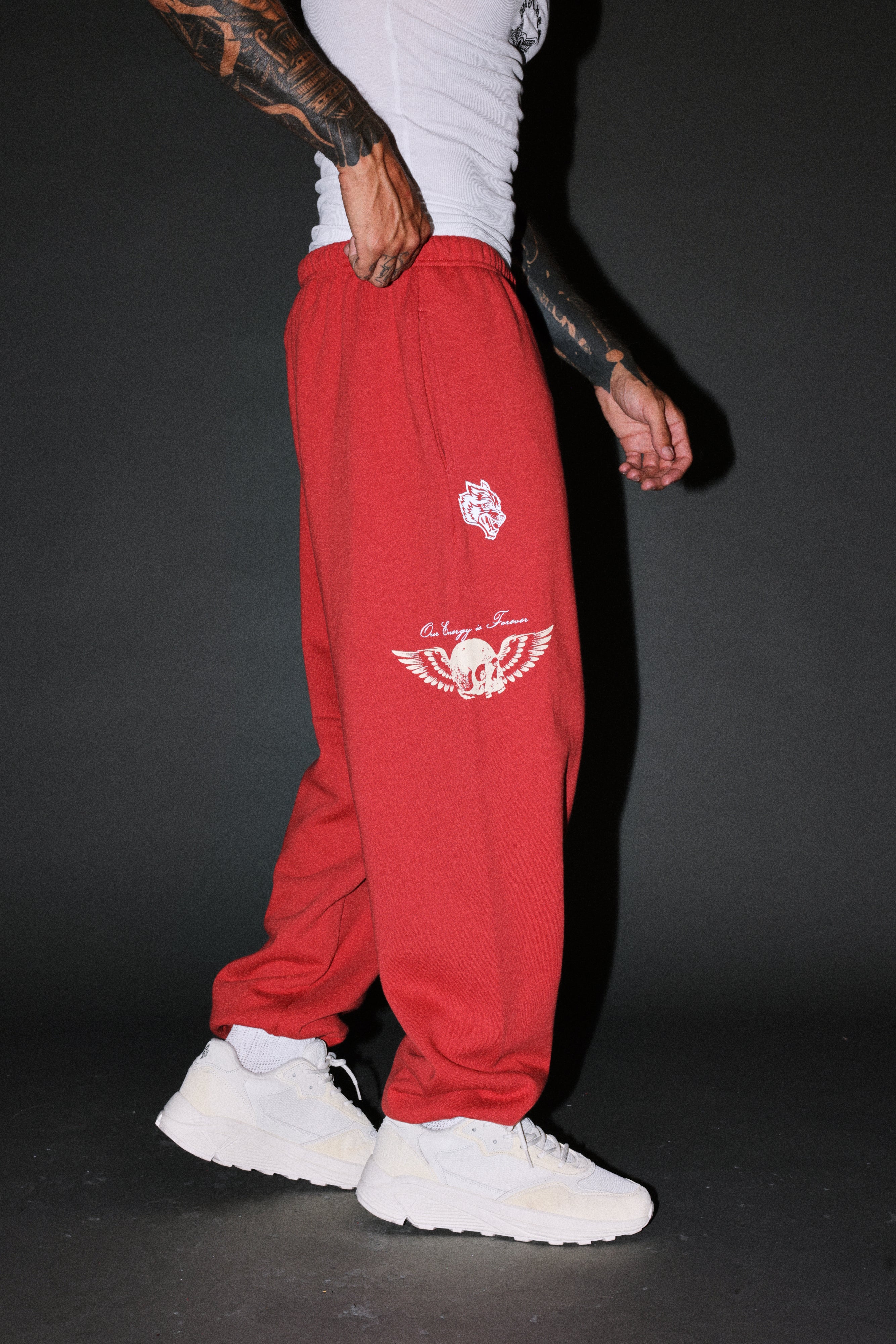 Free Will V2 Lightweight Lounger Sweat Pants in Roman Red