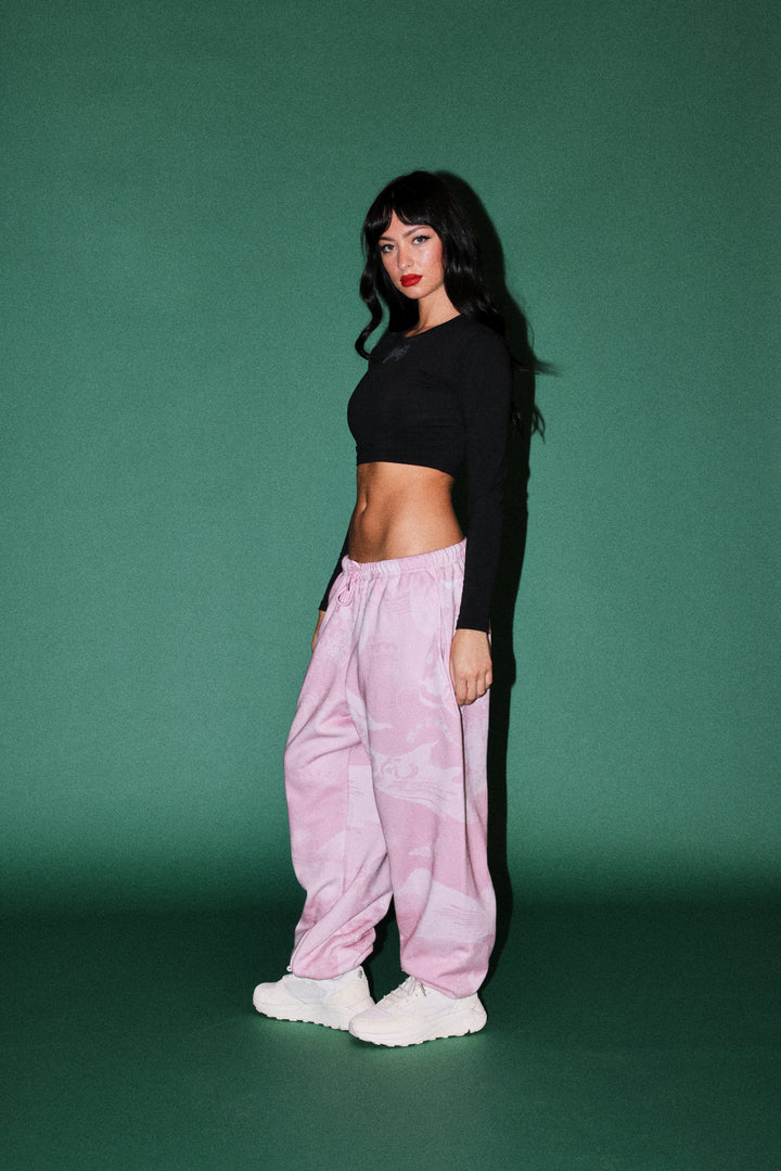 Darc Koi Lightweight Lounger Sweat Pants in Serenity Pink