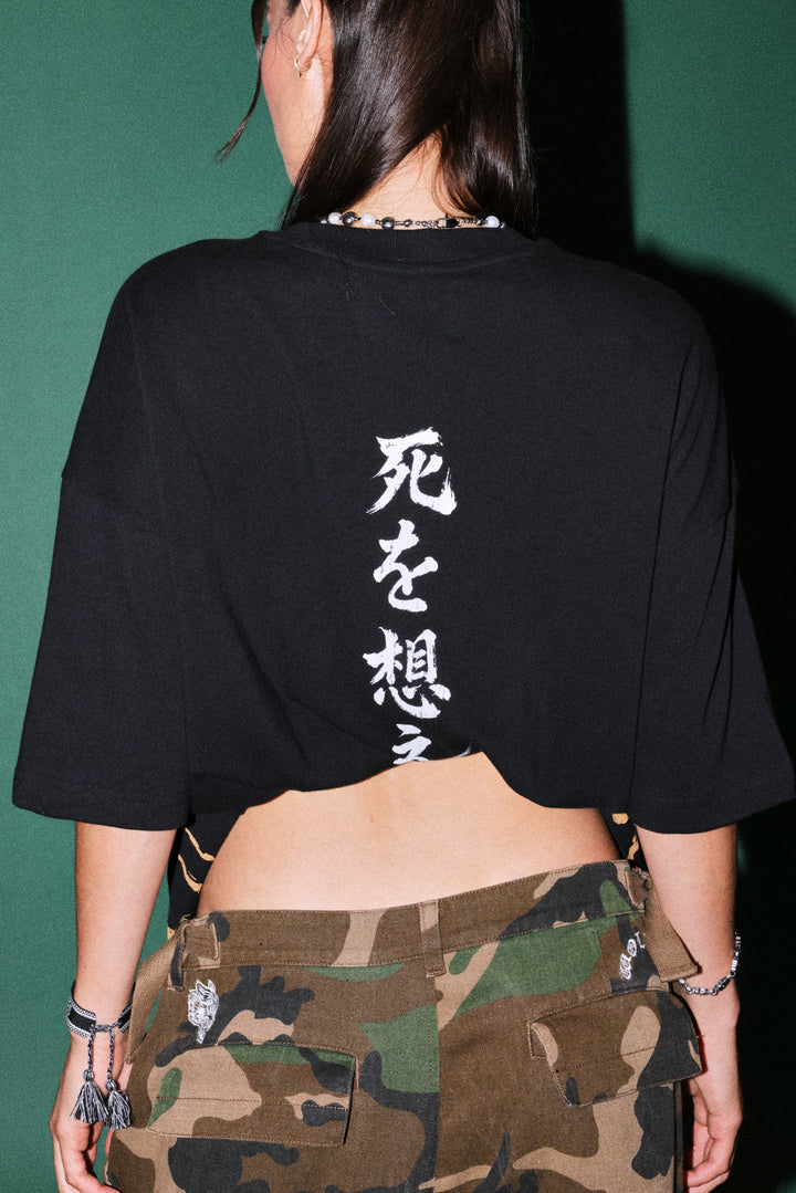 Mourning Flame Premium Oversized Tee in Black