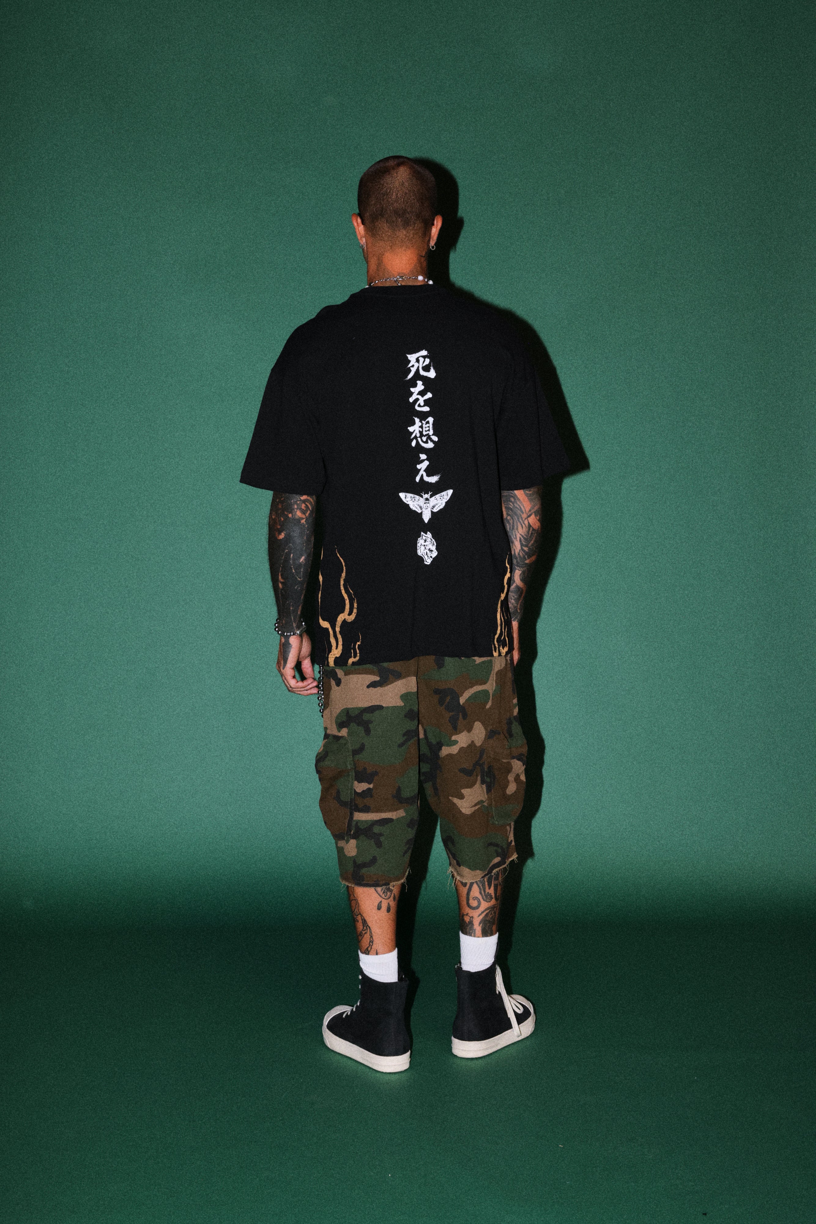 Mourning Flame Premium Oversized Tee in Black