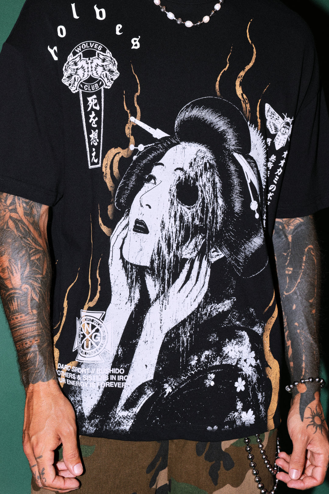 Mourning Flame Premium Oversized Tee in Black
