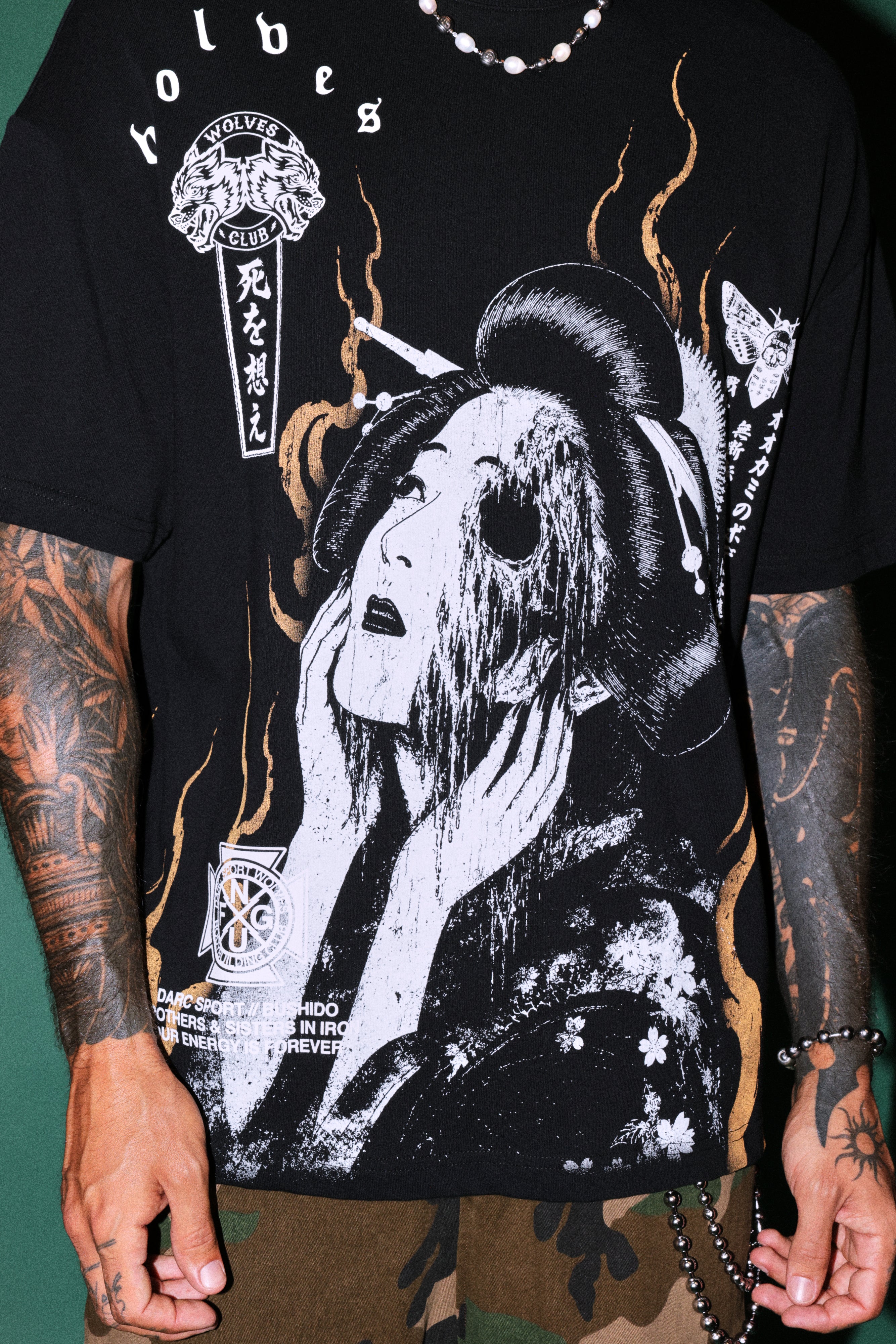Mourning Flame Premium Oversized Tee in Black