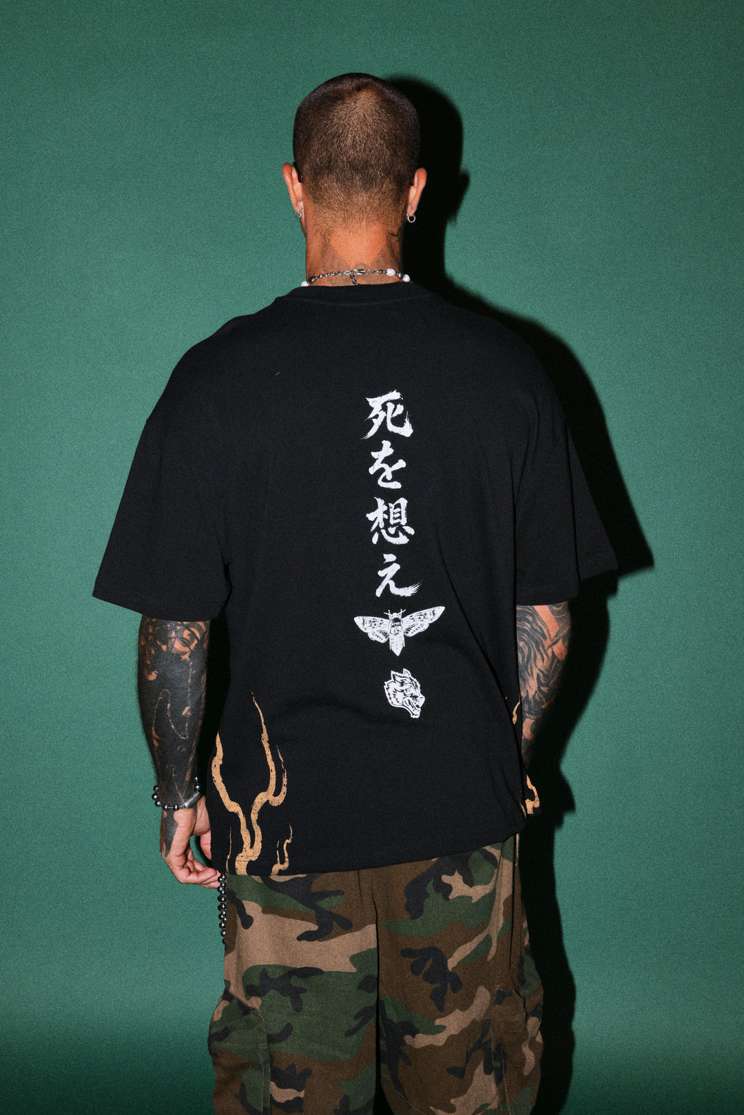 Mourning Flame Premium Oversized Tee in Black