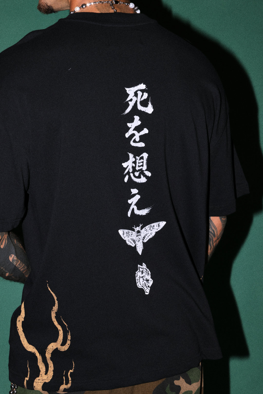 Mourning Flame Premium Oversized Tee in Black
