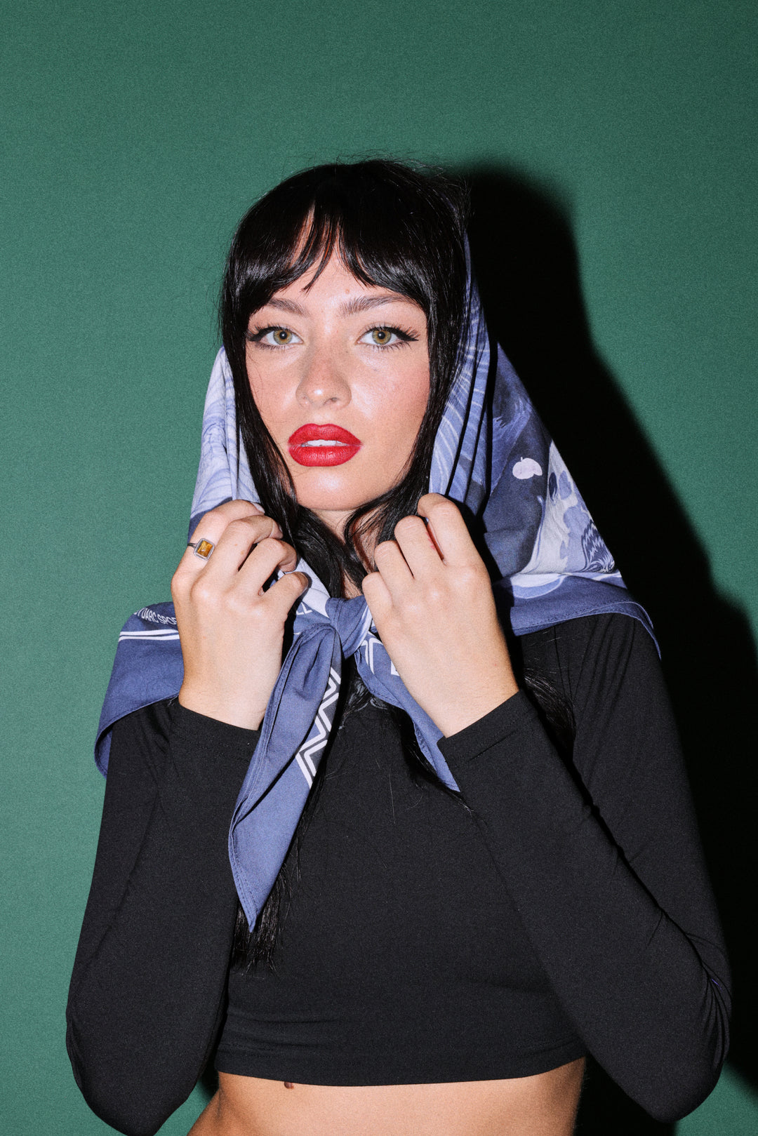 Darc Koi Babushka Scarf in Royal Navy