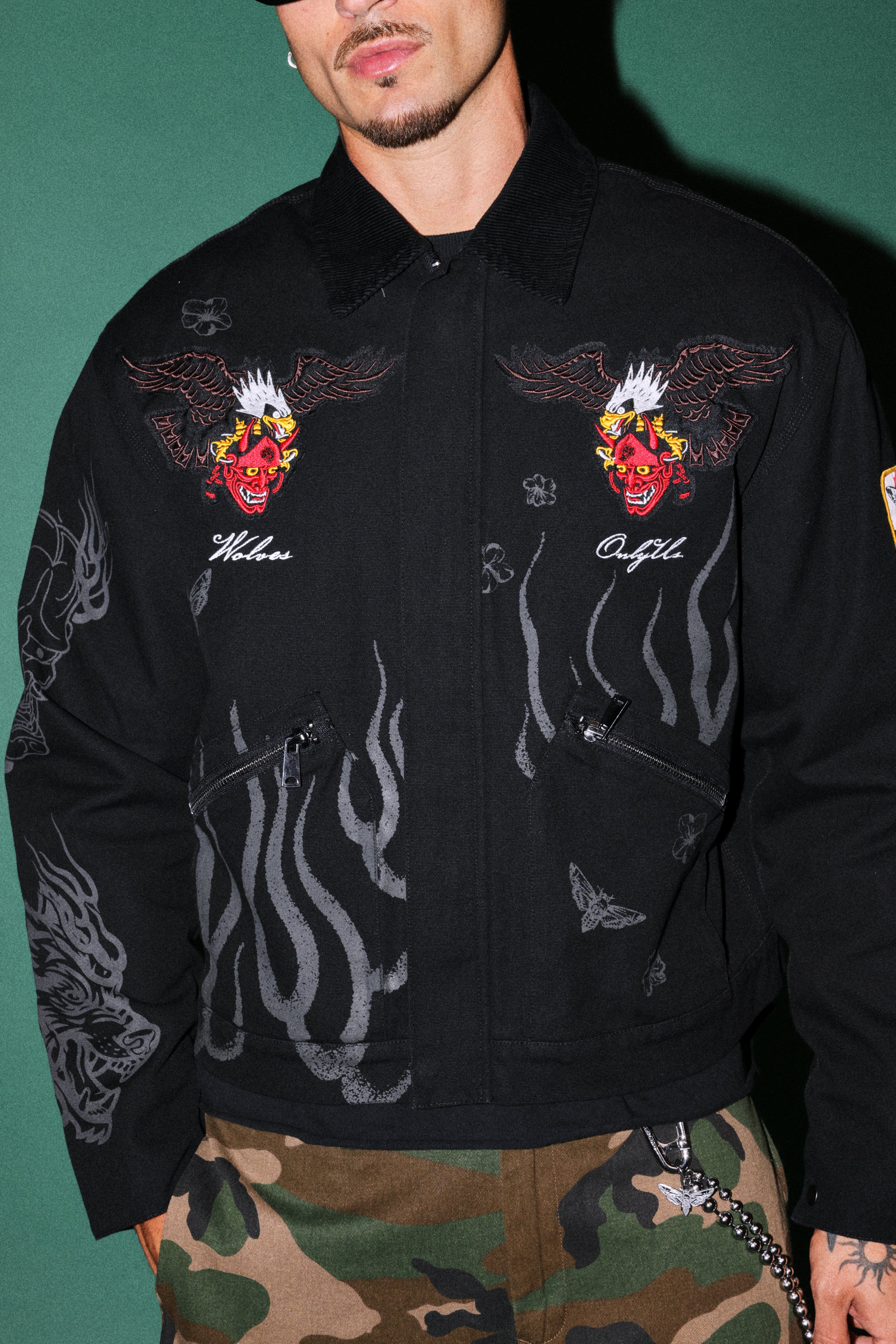 The Eagle & The Oni Earl Jacket in Black