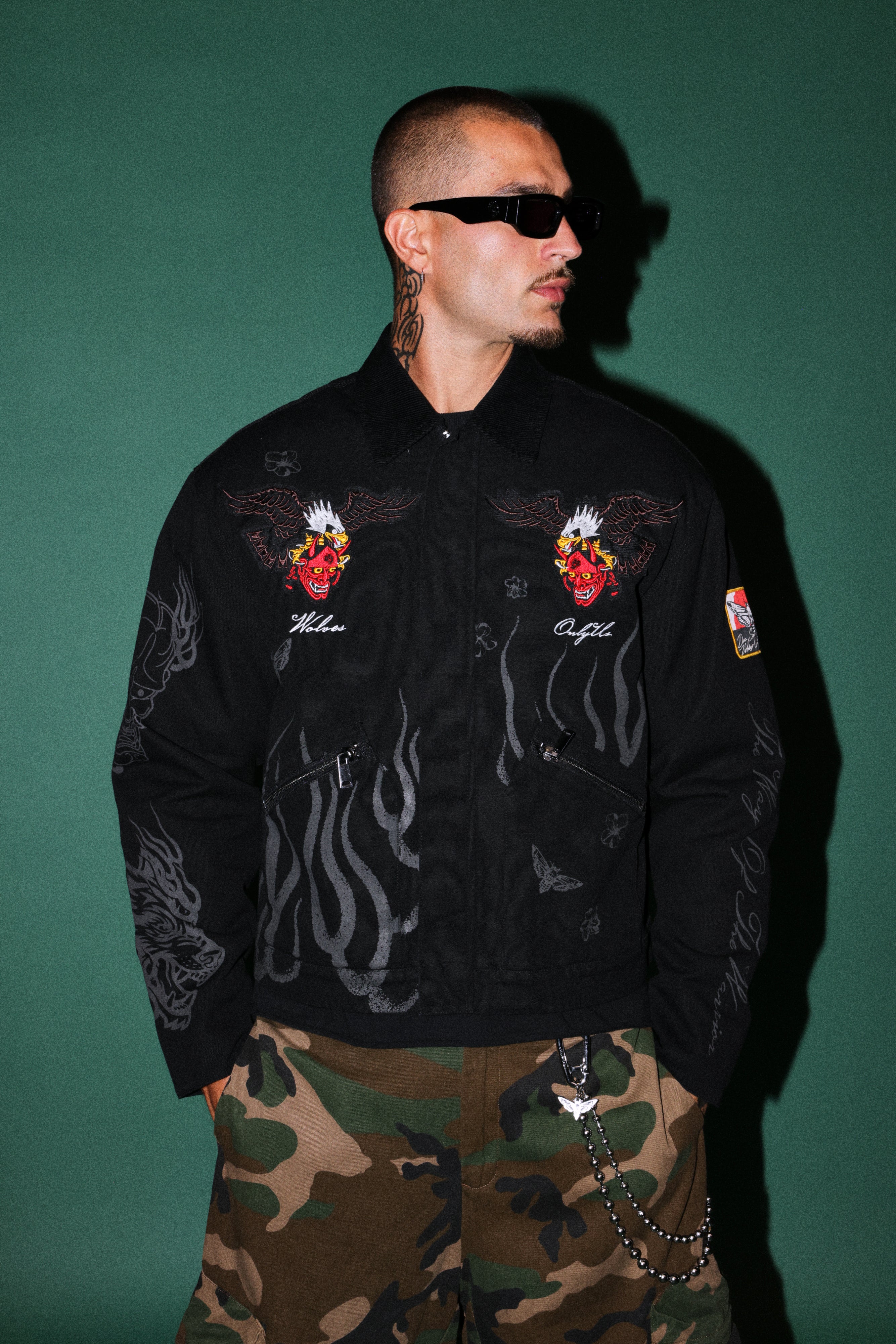 The Eagle & The Oni Earl Jacket in Black