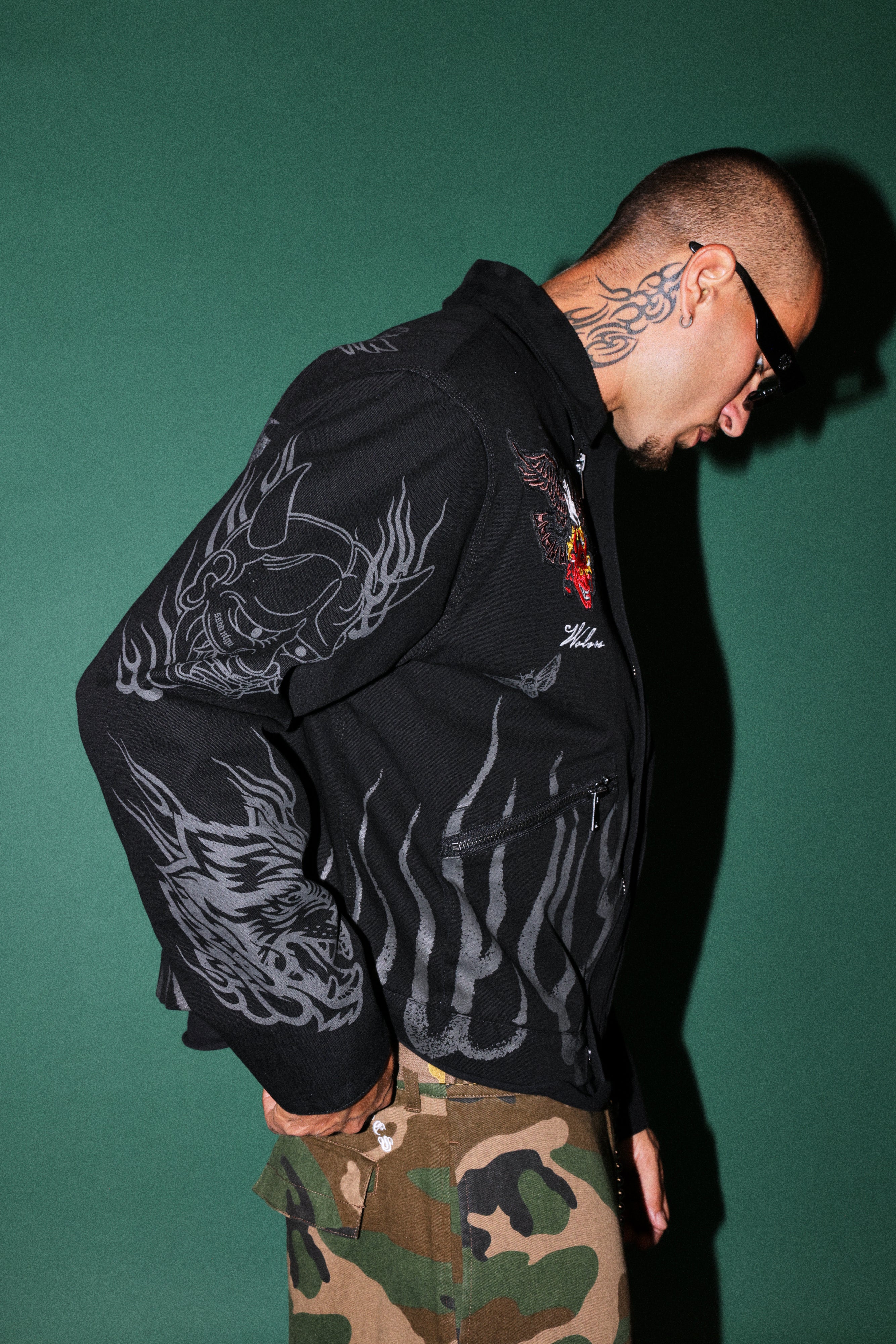 The Eagle & The Oni Earl Jacket in Black