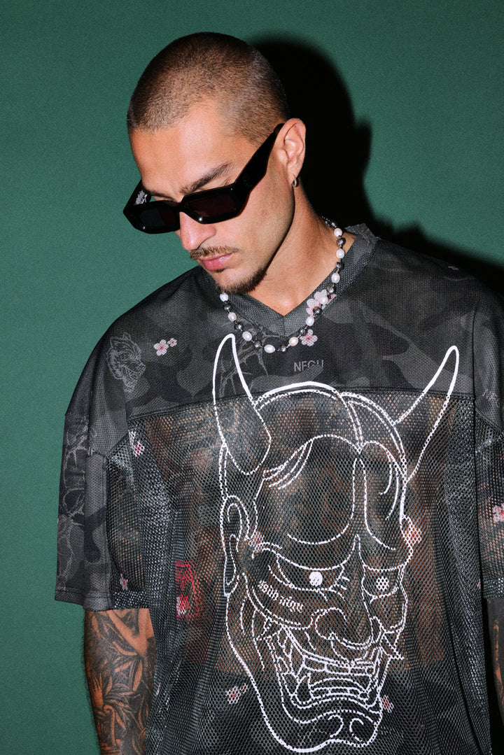 Ghost Oni Emmitt Football Jersey in Warrior In A Garden Black Camo