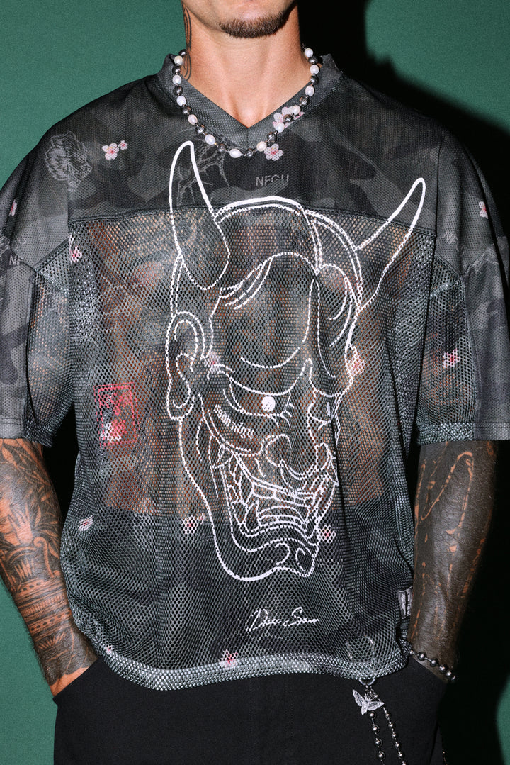Ghost Oni Emmitt Football Jersey in Warrior In A Garden Black Camo