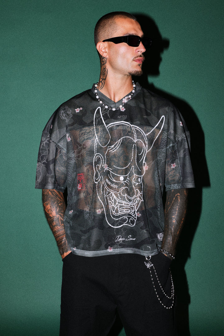 Ghost Oni Emmitt Football Jersey in Warrior In A Garden Black Camo