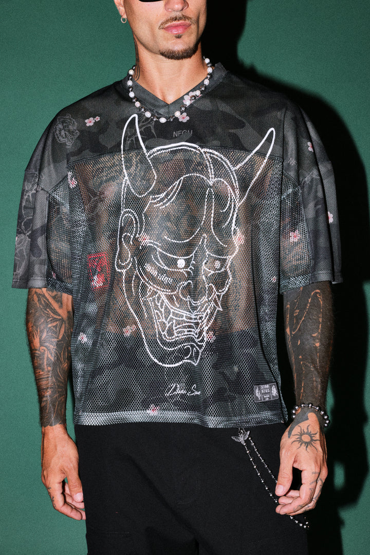 Ghost Oni Emmitt Football Jersey in Warrior In A Garden Black Camo