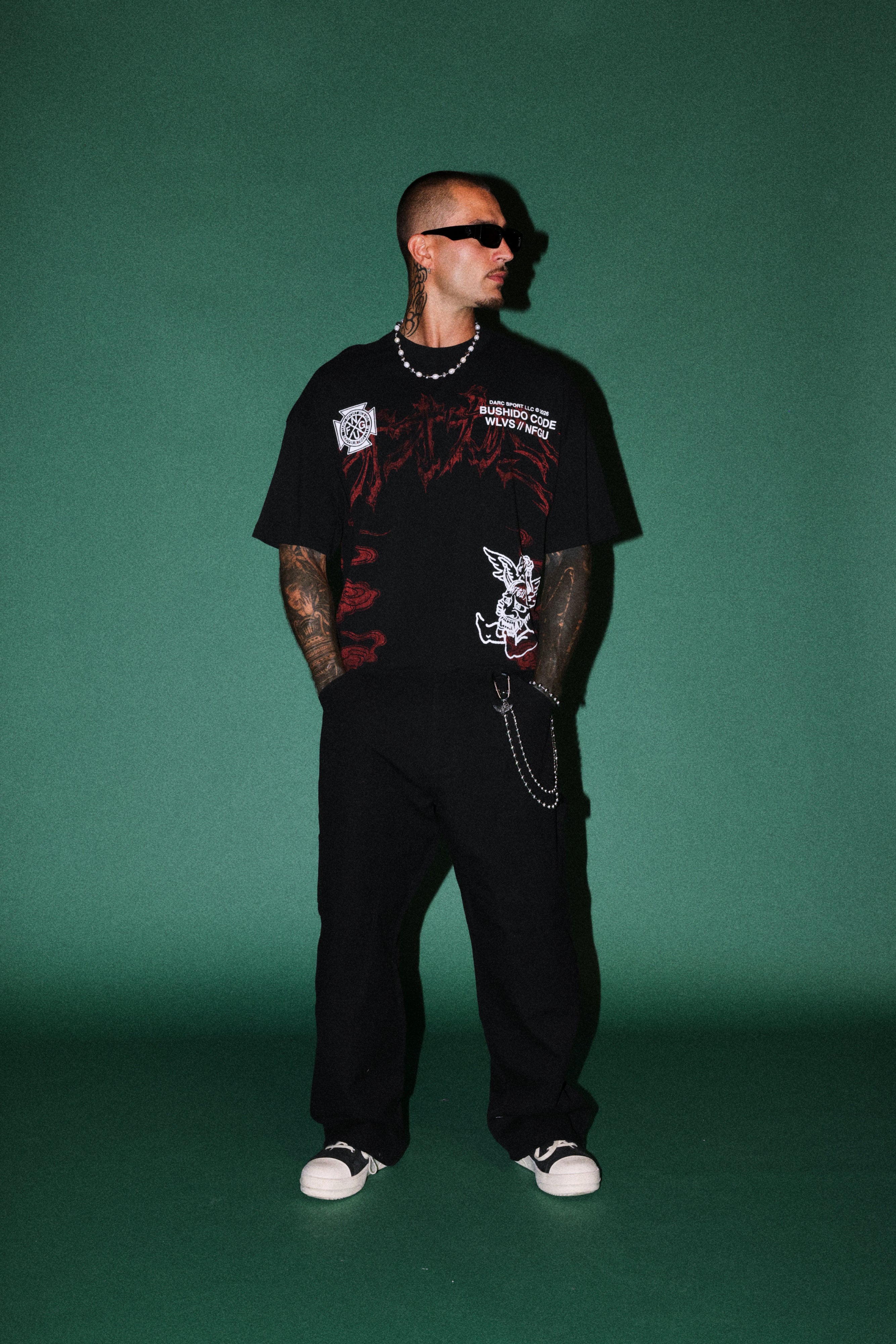 Gates Inferno Premium Raw Hem Box Cut Tee in Black