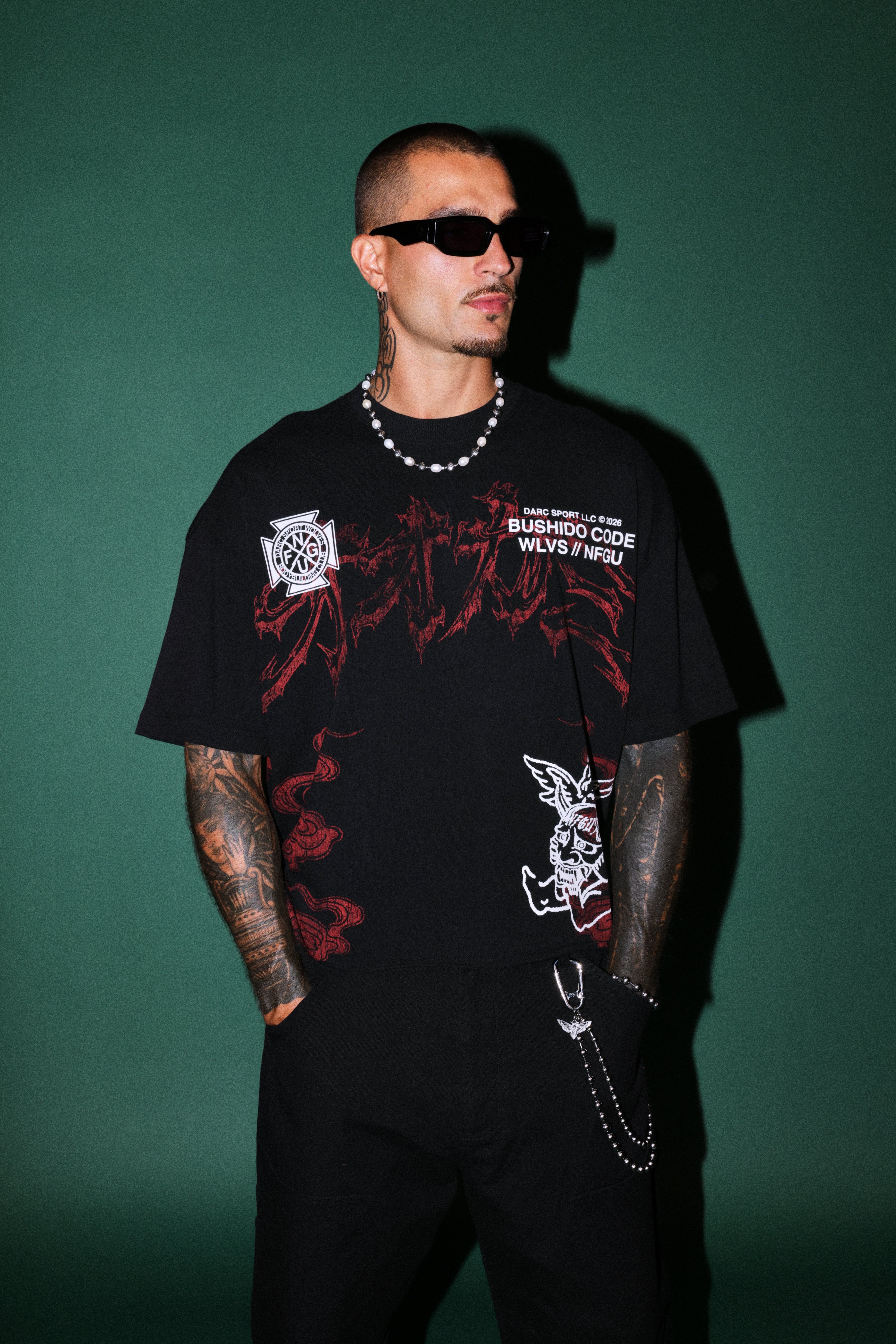 Gates Inferno Premium Raw Hem Box Cut Tee in Black