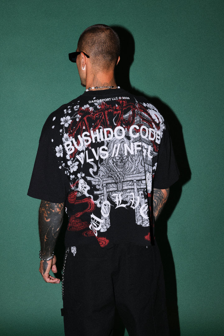 Gates Inferno Premium Raw Hem Box Cut Tee in Black
