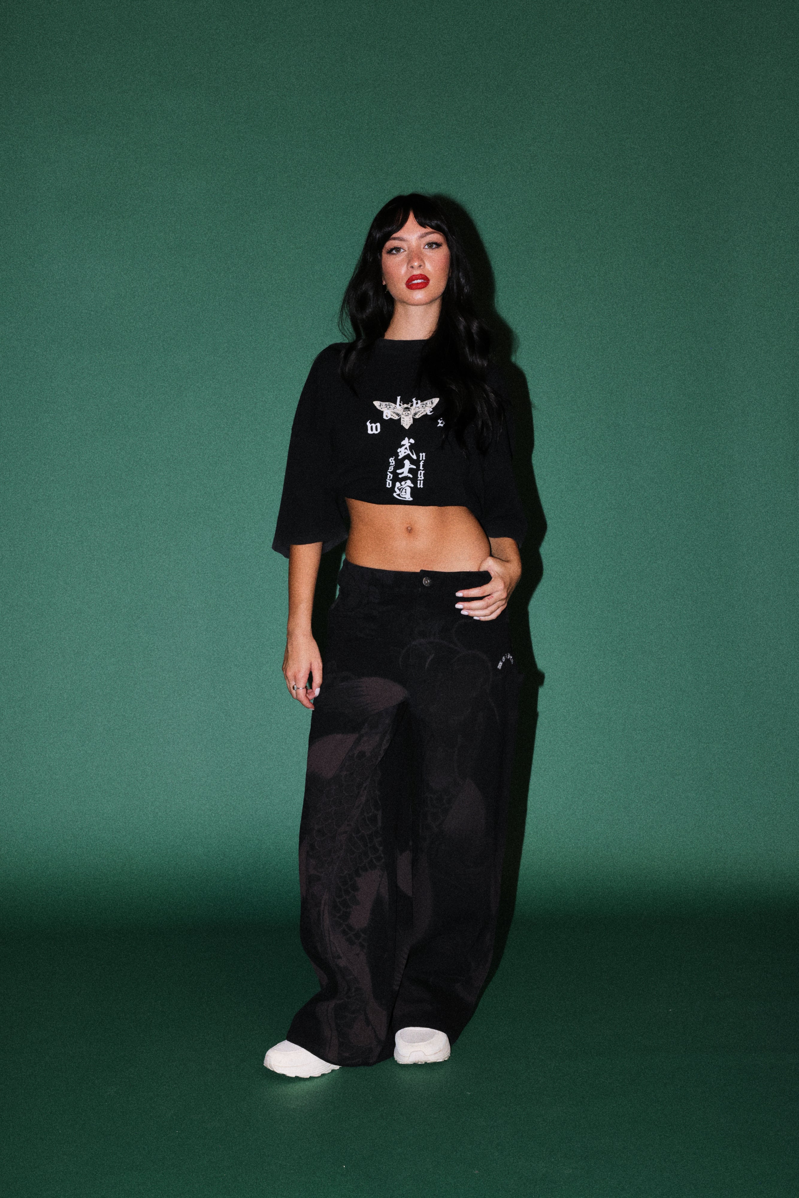 Darc Koi Wide Leg Carpenter Pant in Black