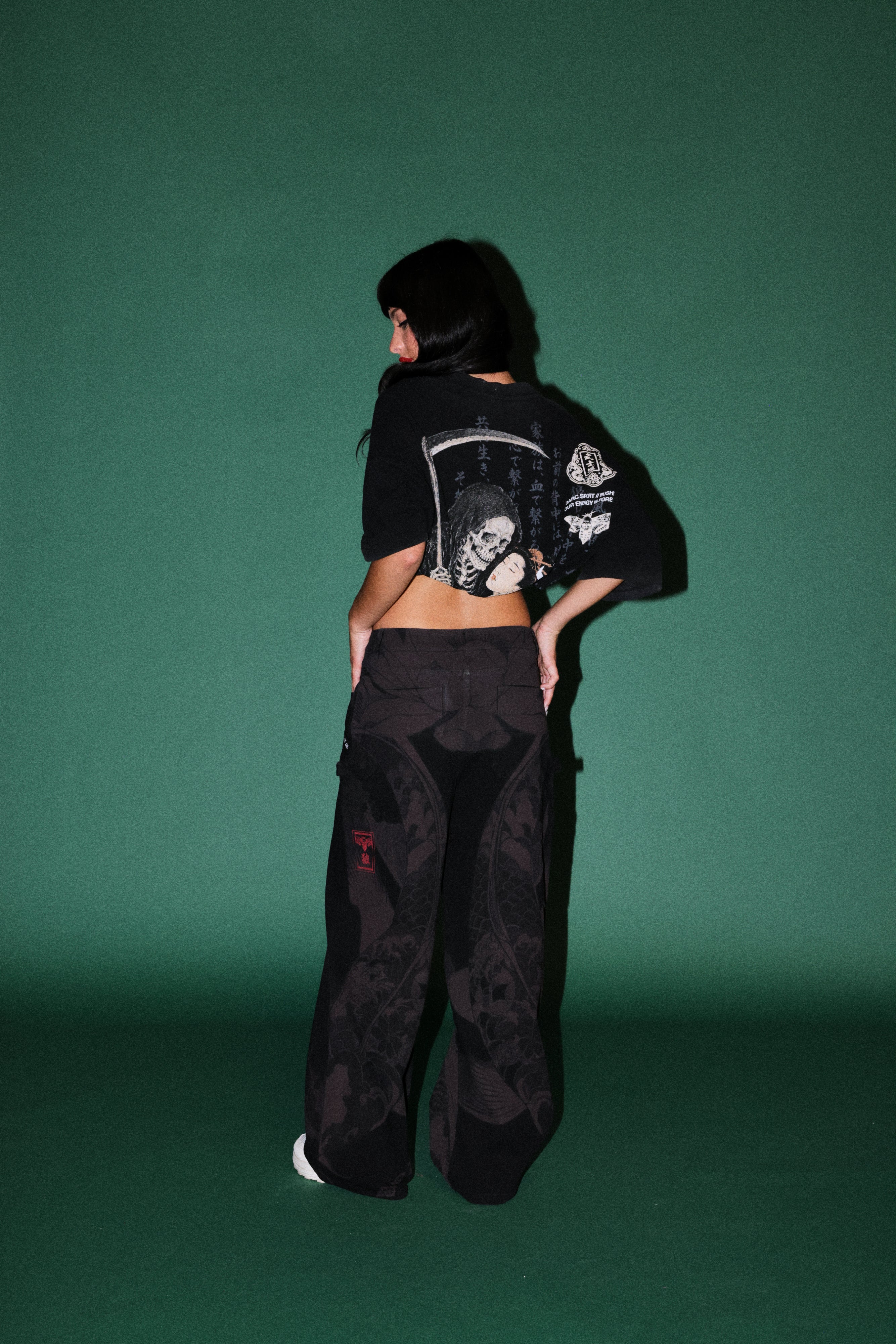 Darc Koi Wide Leg Carpenter Pant in Black