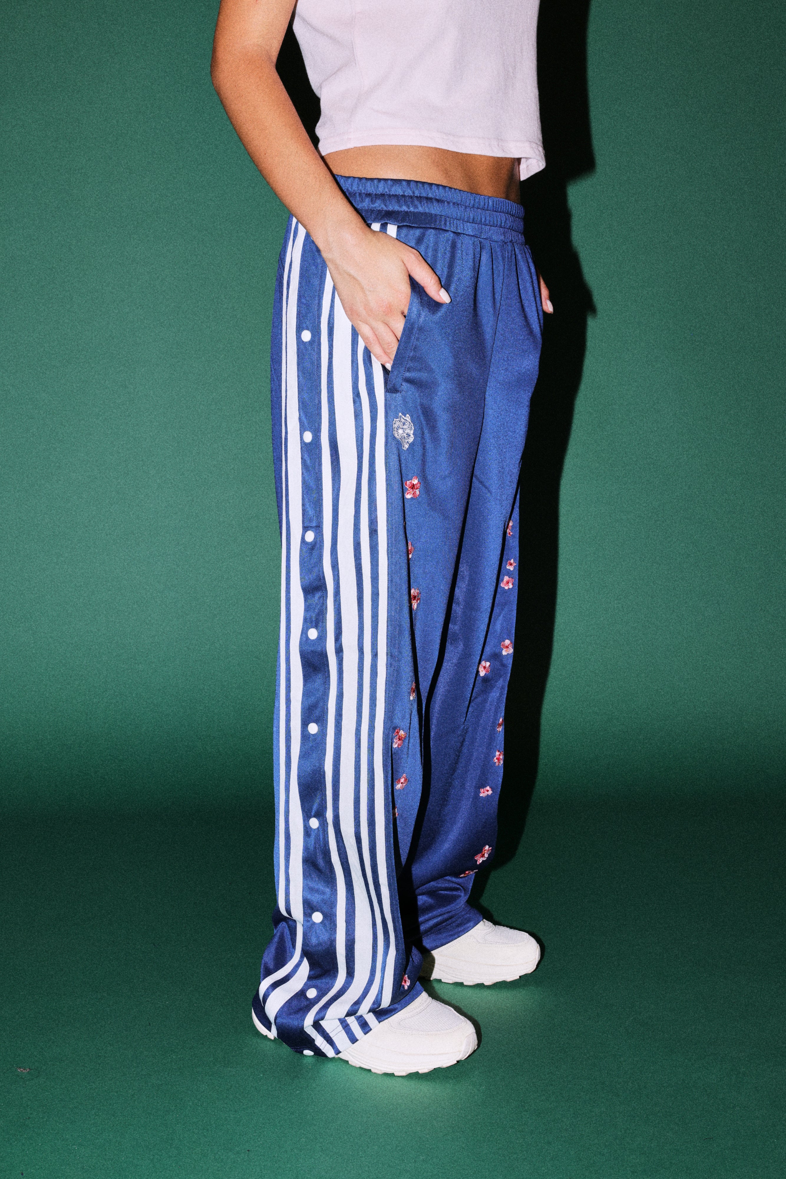 Sakura Forever Juliette Tearaway Track Pant in Royal Navy