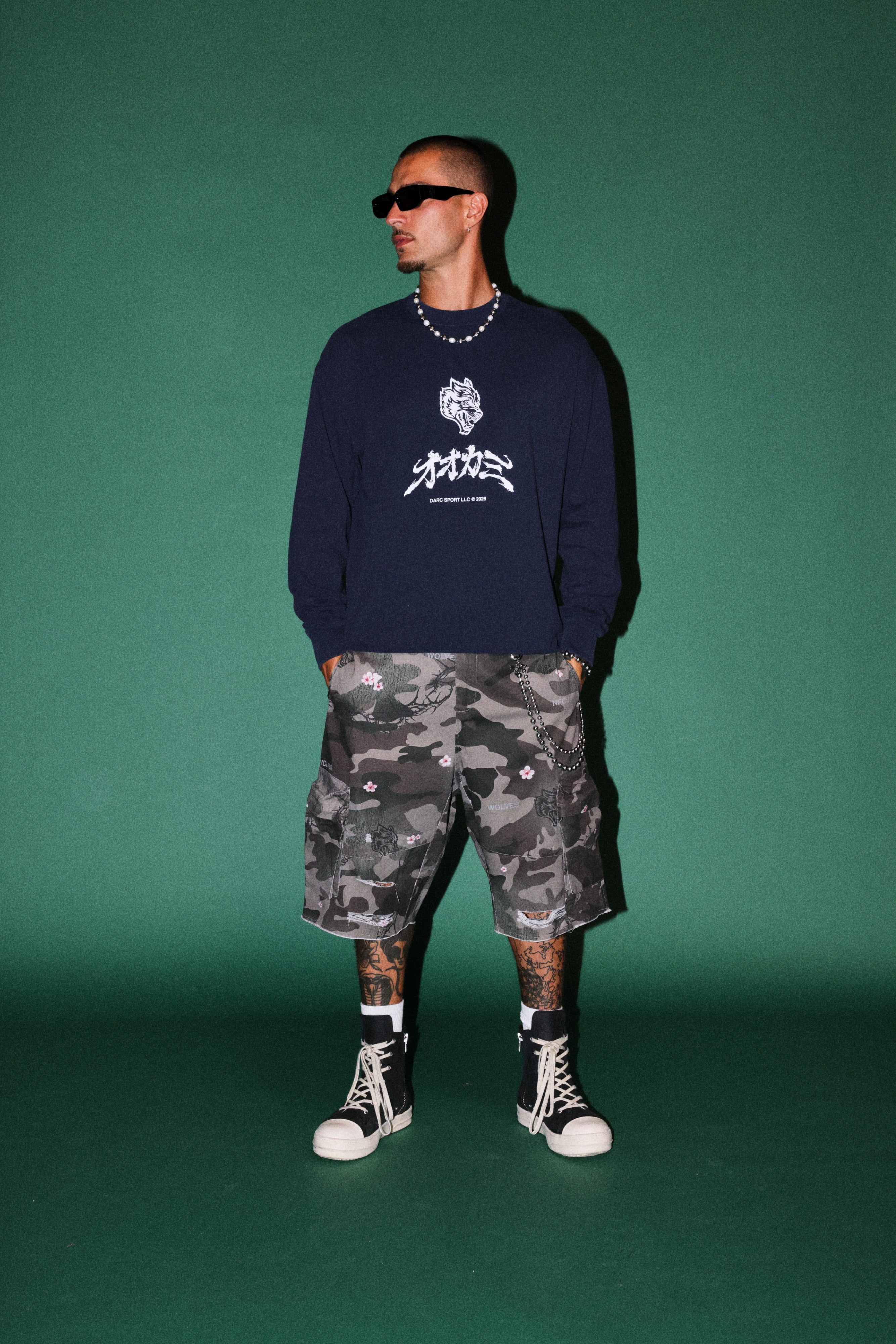 Wolf Pyramid Duke Cargo Shorts in Warrior In A Garden Green Camo