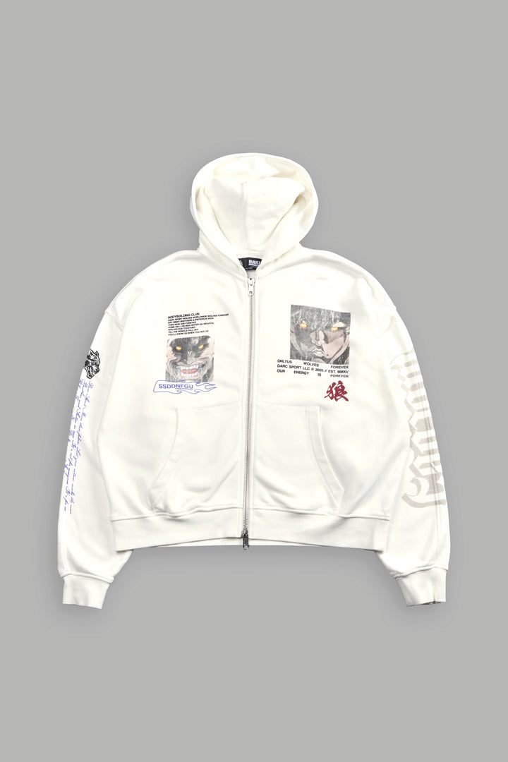 Hanma Legacy Darco Double Zip Hoodie in Cream