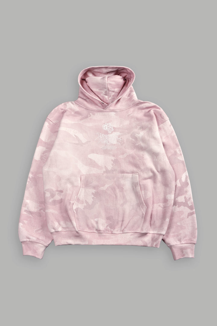 Drip Hesh WLVS FRVR Unisex "Pierce" Hoodie in Blush Vintage Woodland Camo