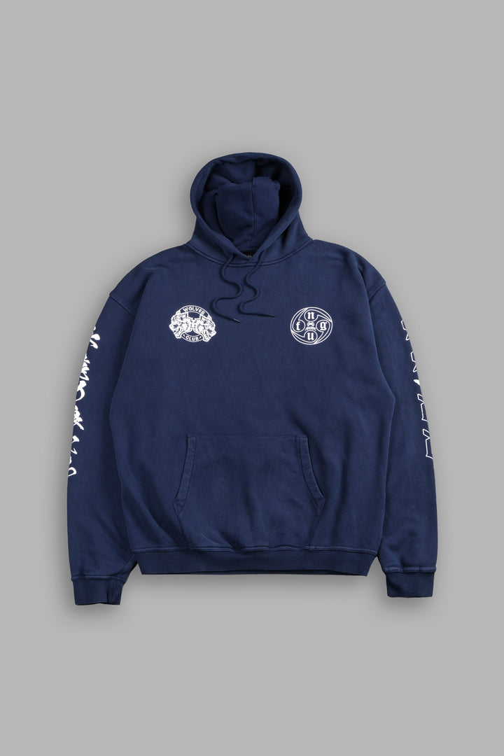 Kazoku Okami Bishop Hoodie in Navy