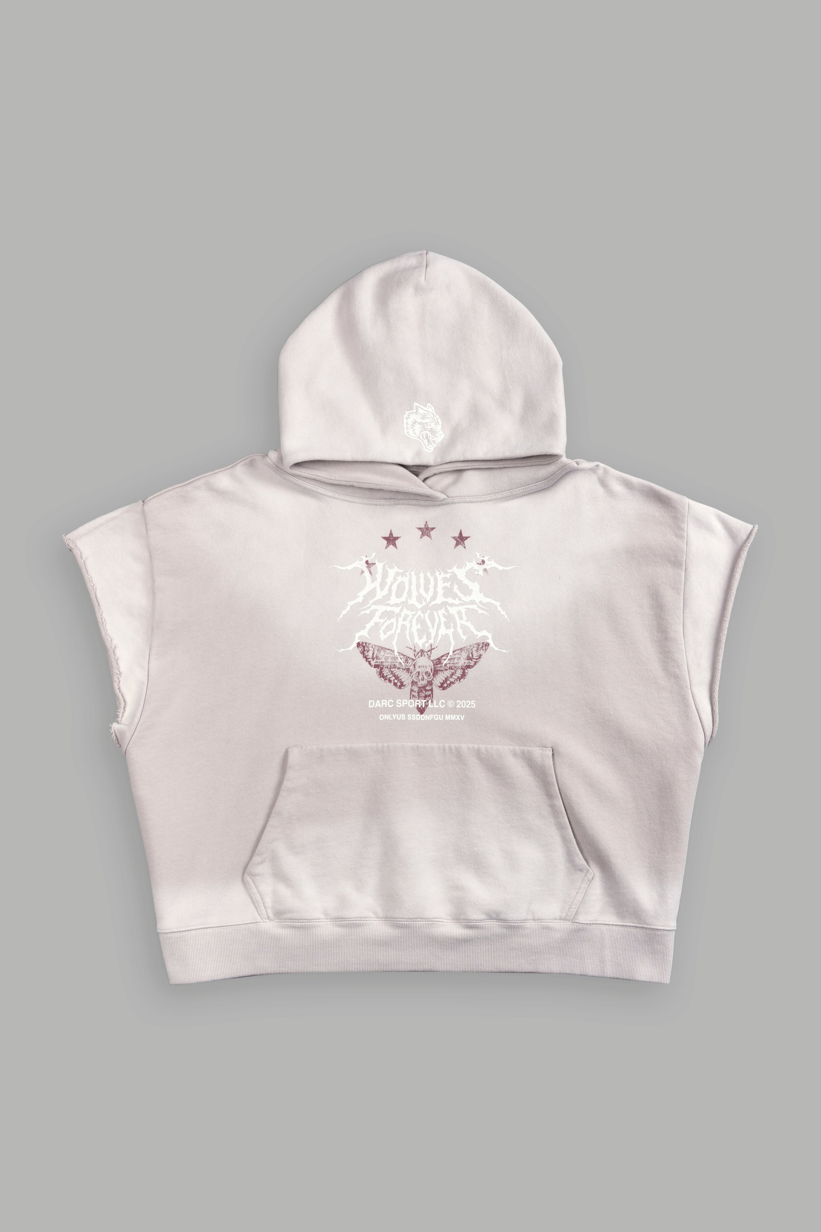 Iron Pack Grunge Gage Cap Sleeve Hoodie in Clay