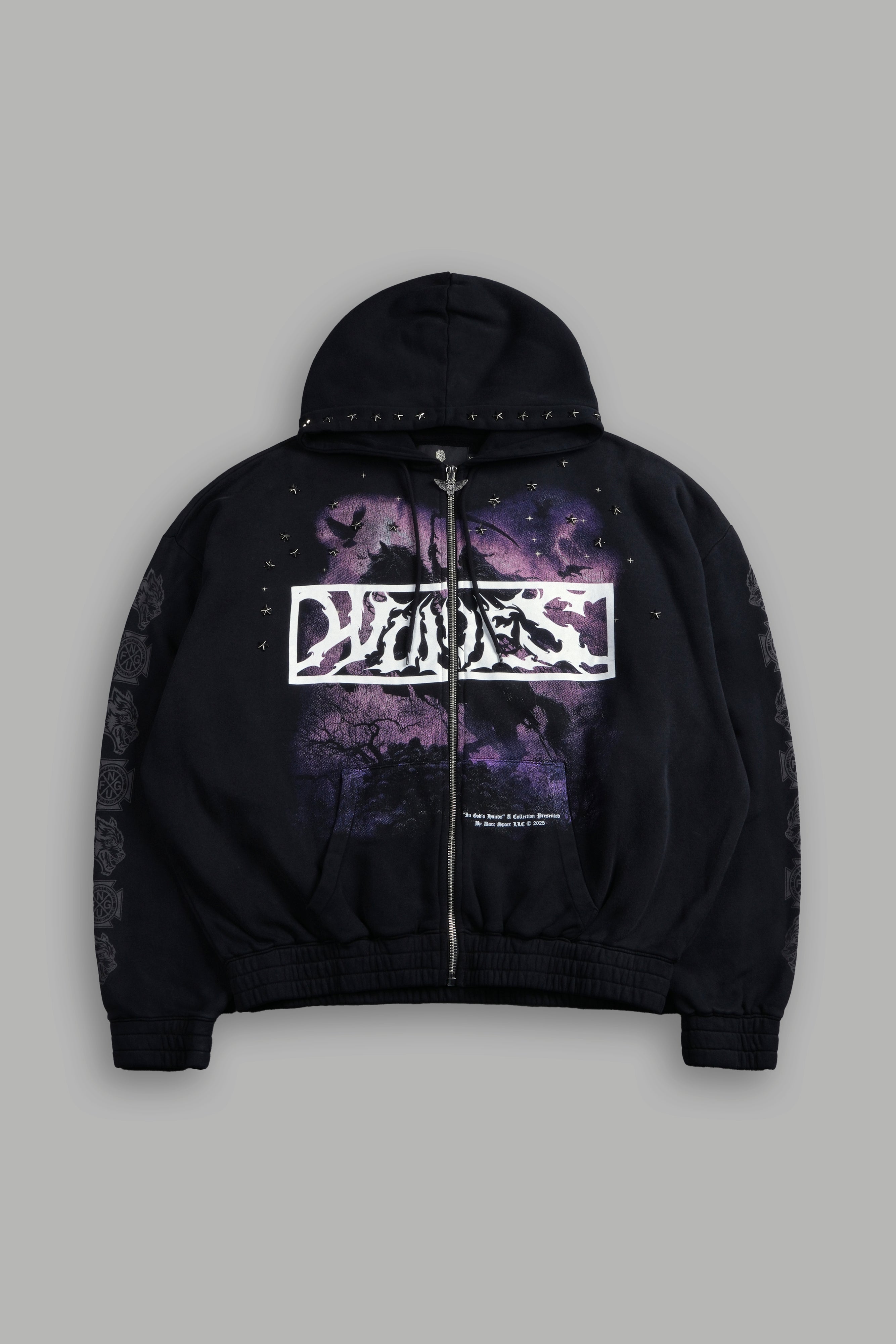 Midnight Horseman "Chambers" Zip Hoodie in Black Drift Wash