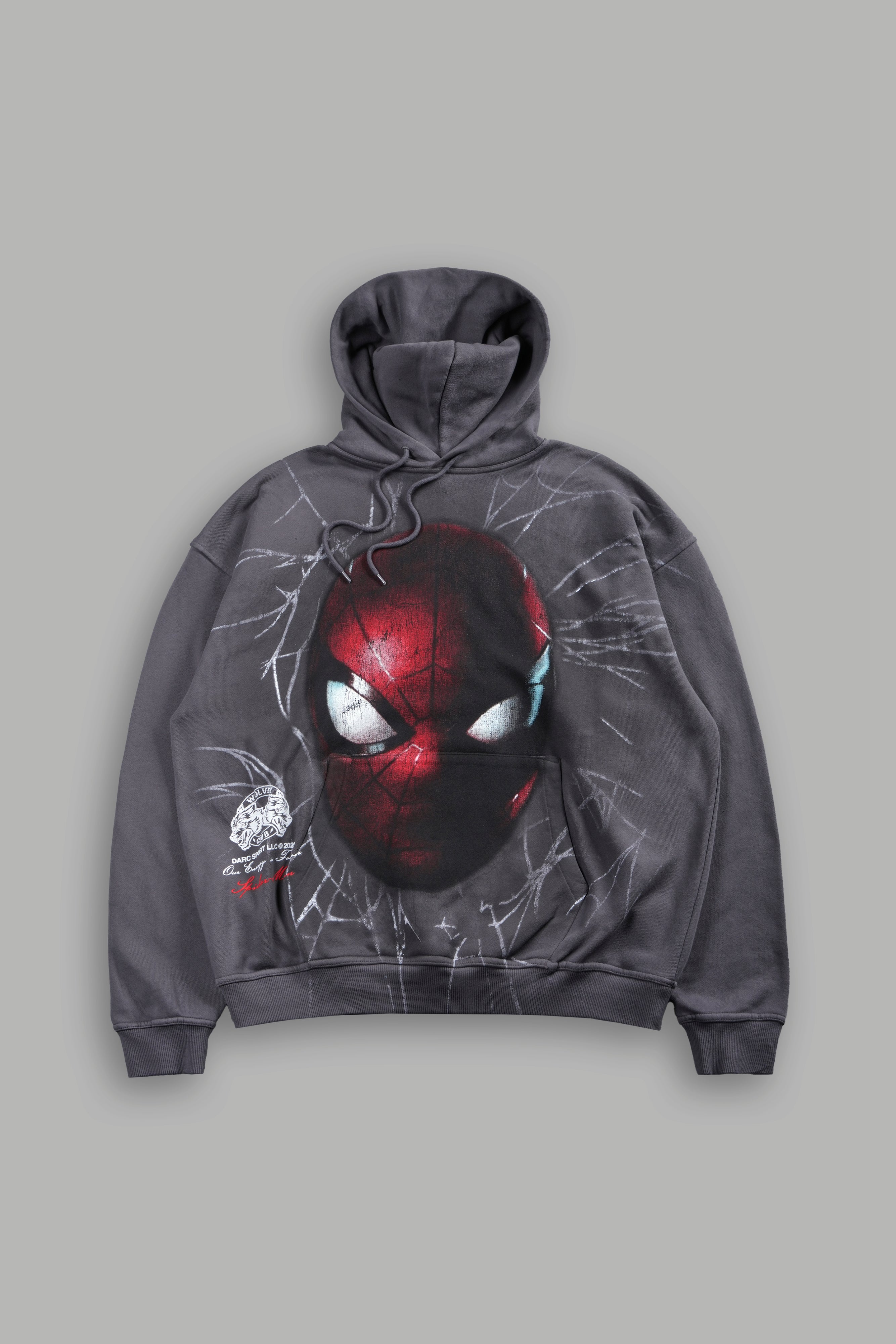 Web Of Darkness Bishop Hoodie in Slate Gray